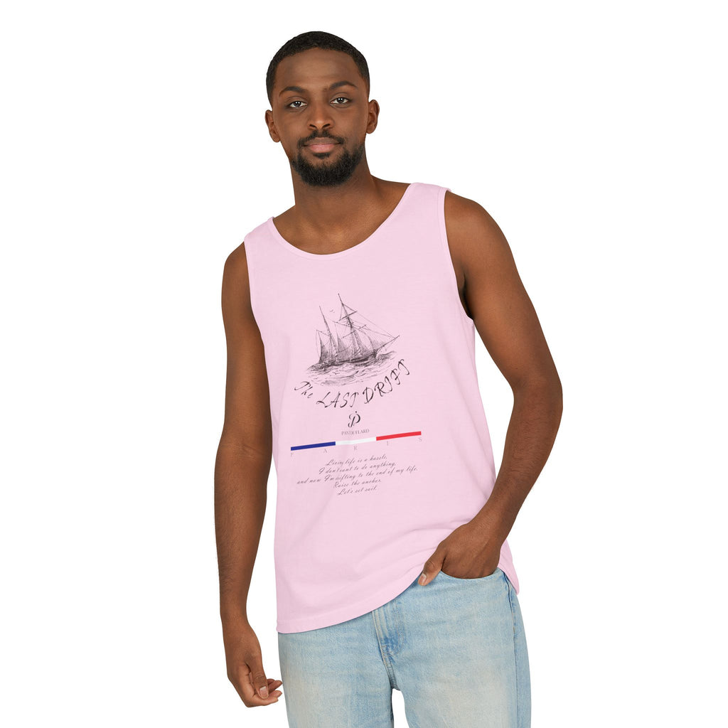 Unisex White Last Drift Cotton Garment-Dyed Tank Top