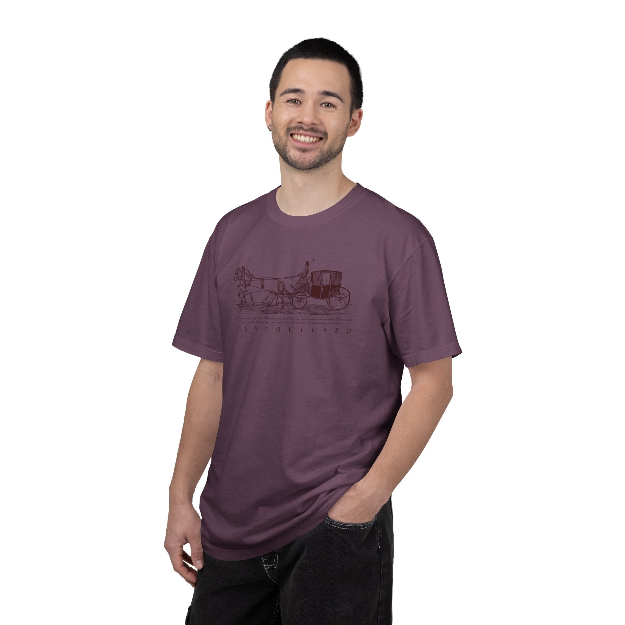 Unisex Burnt Orange Vintage Horse Carriage 100% Cotton T-shirt