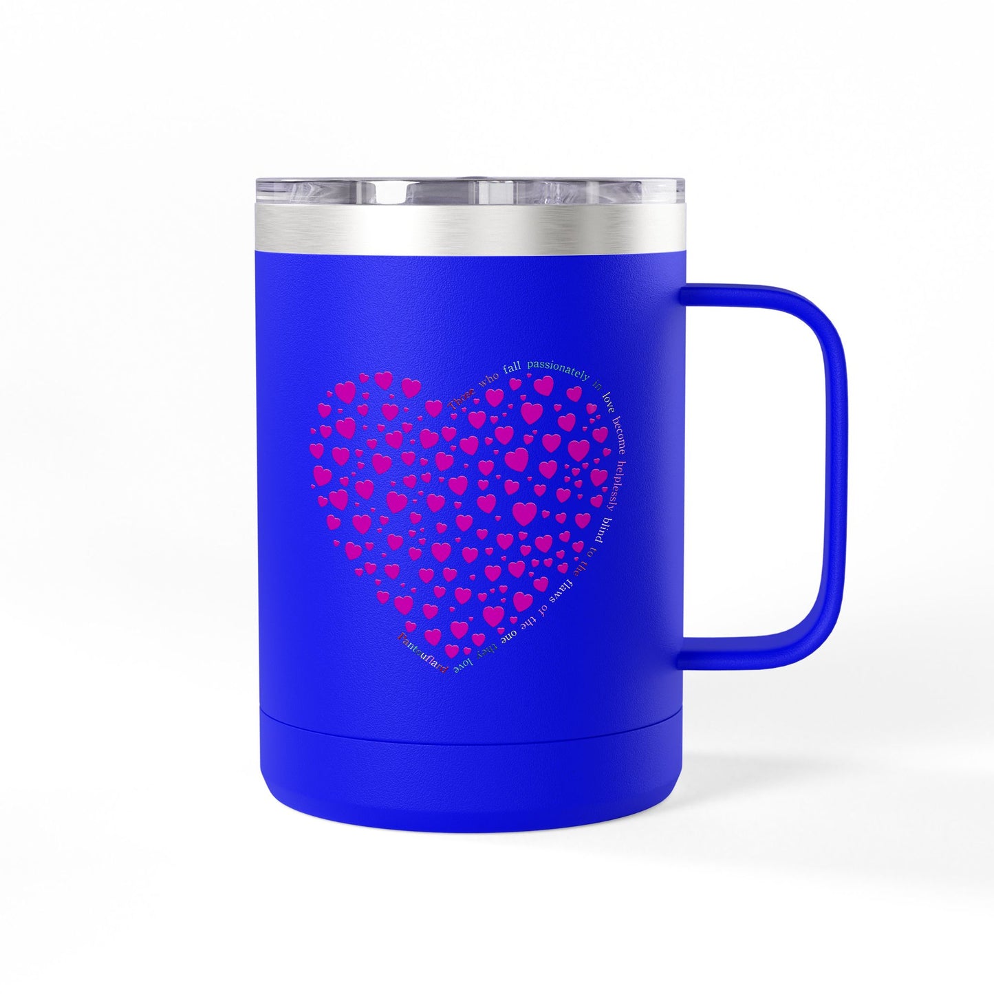 Pink Heart Coffee Mug Tumbler, Personalized Mug