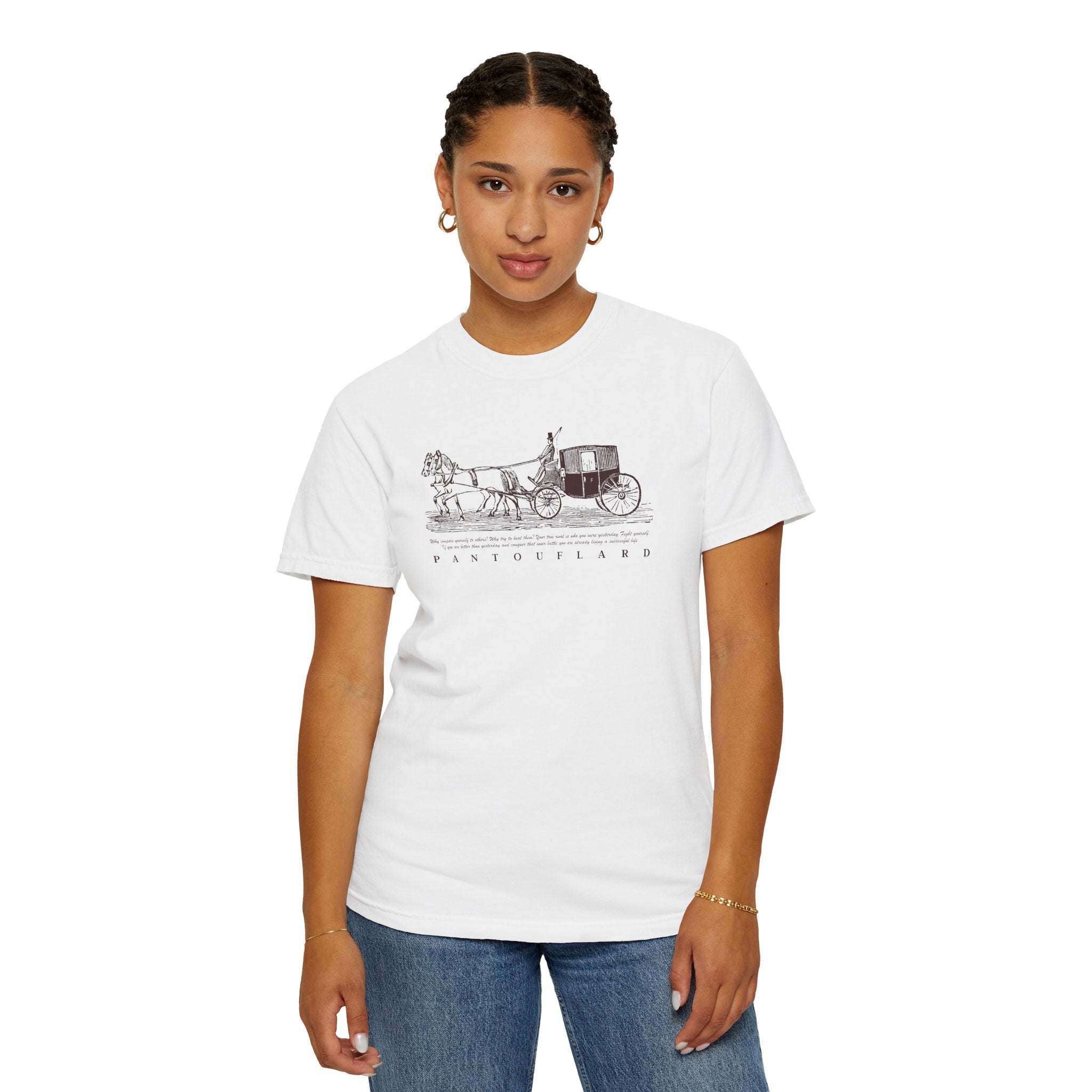 Unisex Burnt Orange Vintage Horse Carriage 100% Cotton T-shirt