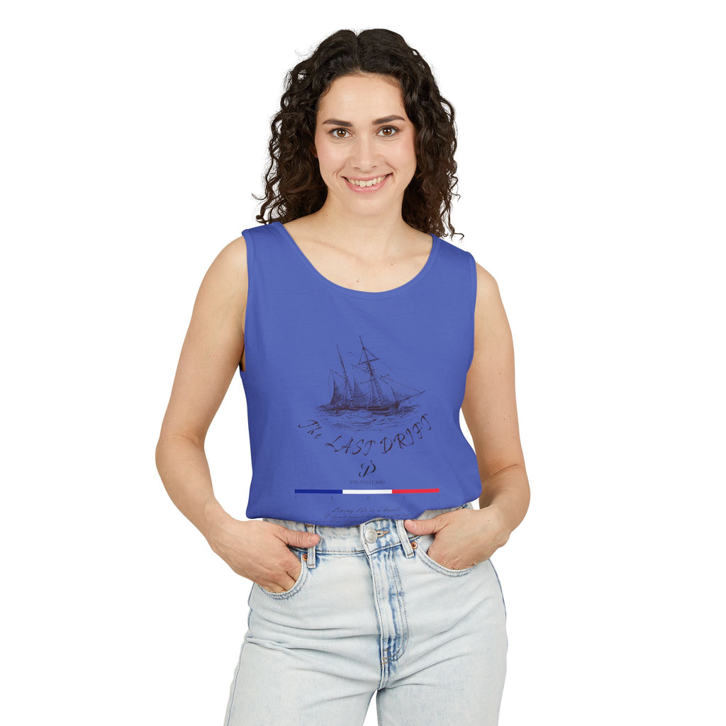 Unisex White Last Drift Cotton Garment-Dyed Tank Top
