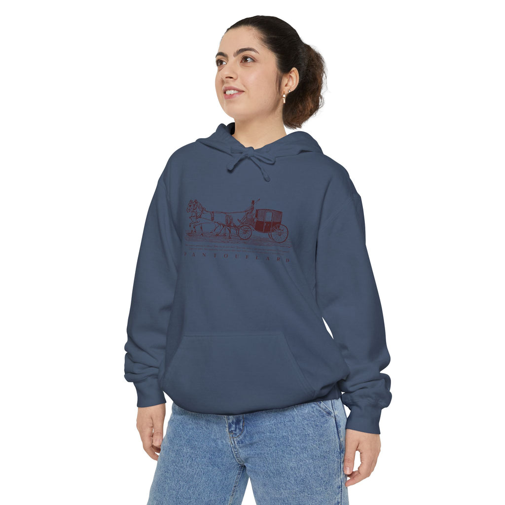 Old Money Equestrian Heritage Hoodie - The Heritage Carriage I (Premium Garment-Dyed Heavyweight Fleece)