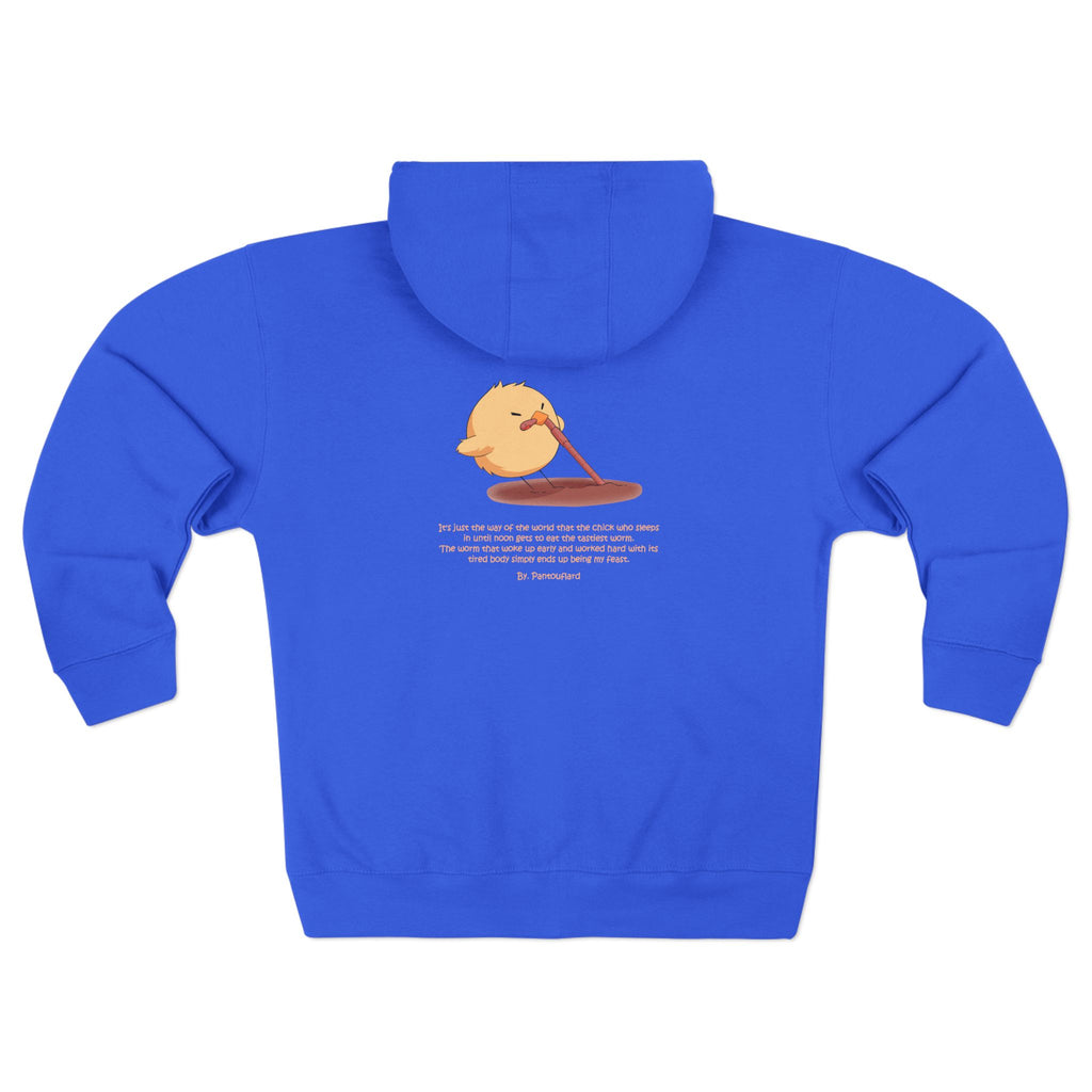 Unisex Black Pantouflard Chick Cotton Blend Zip Hoodie