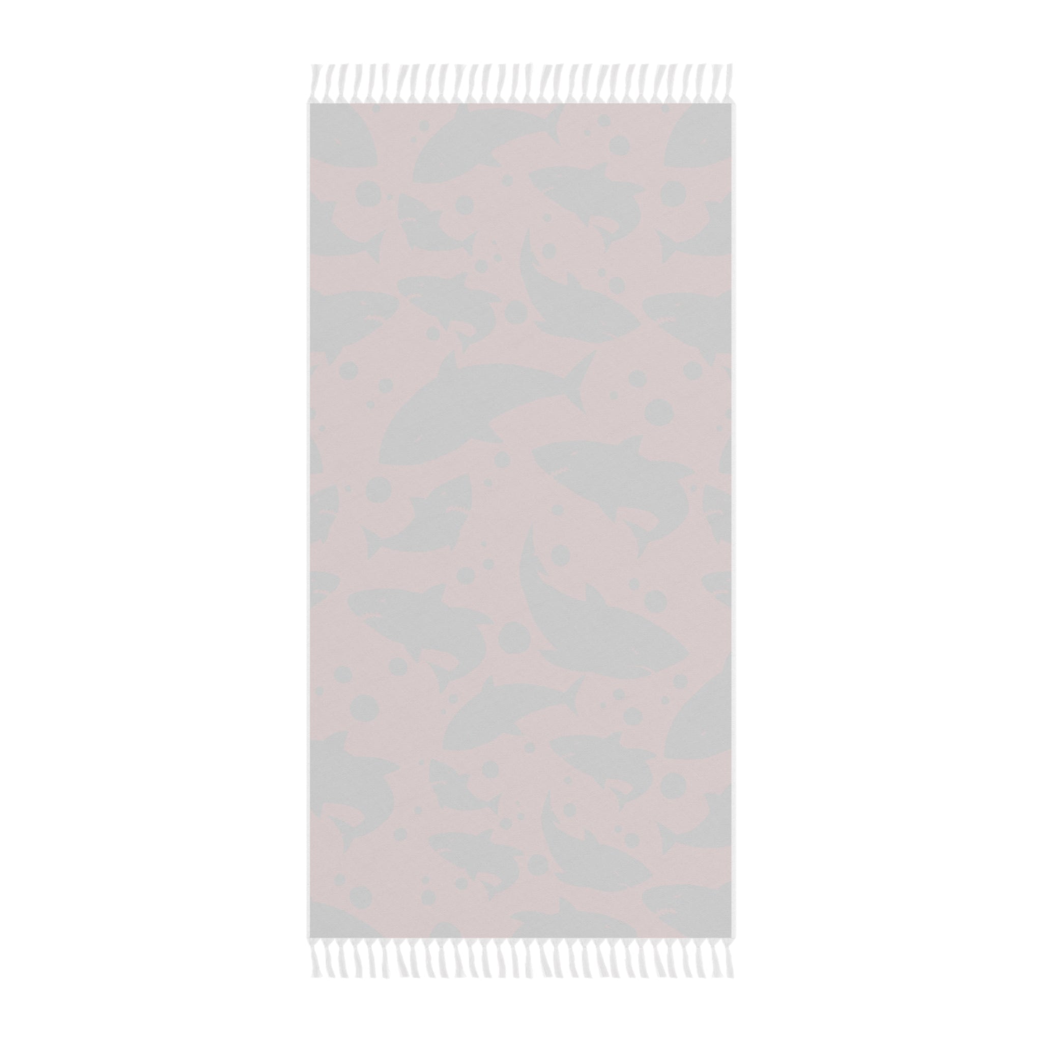 Red Black Shark Silhouette Pattern 100% Polyester Boho Beach Cloth