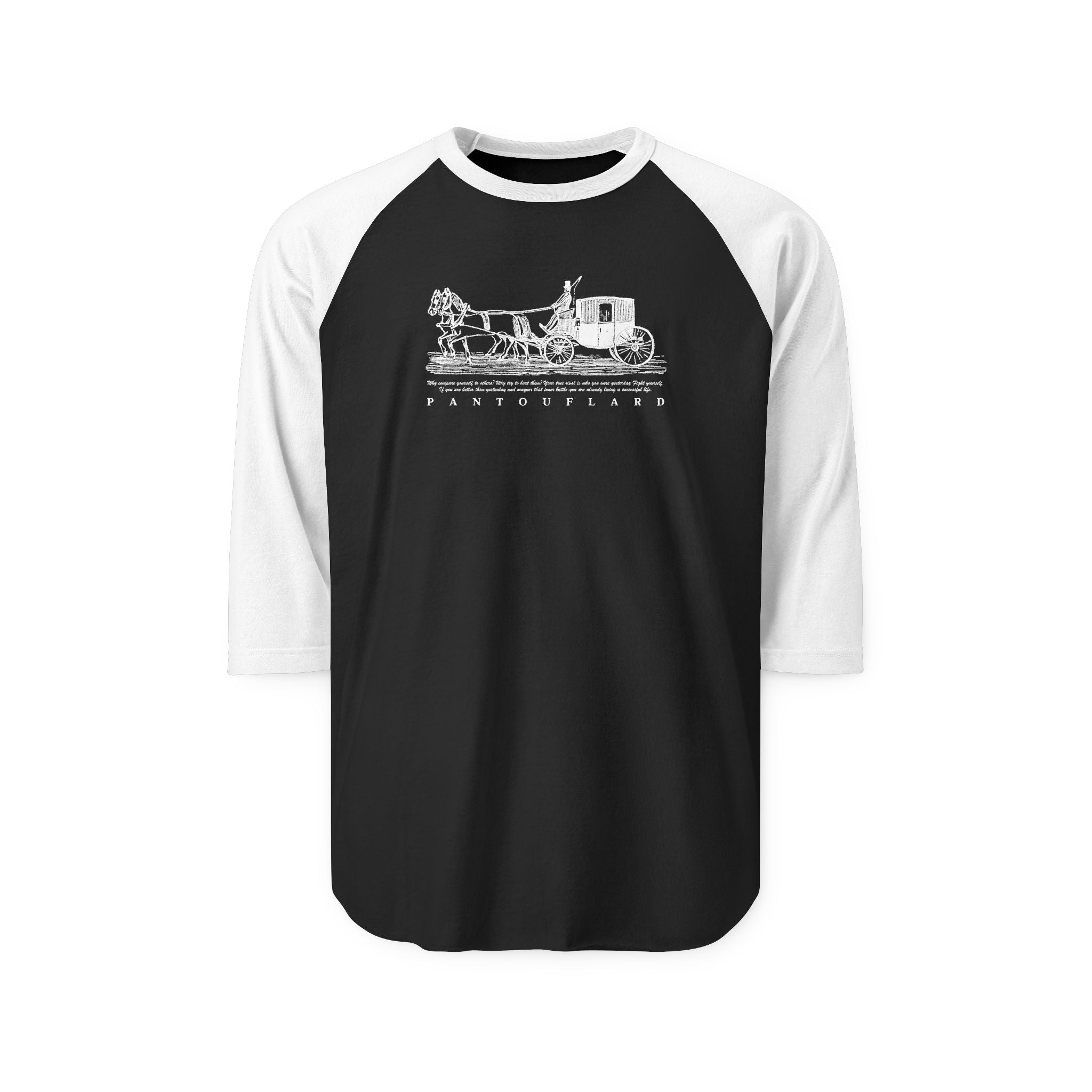 Unisex Black Carriage Cotton Raglan Shirt