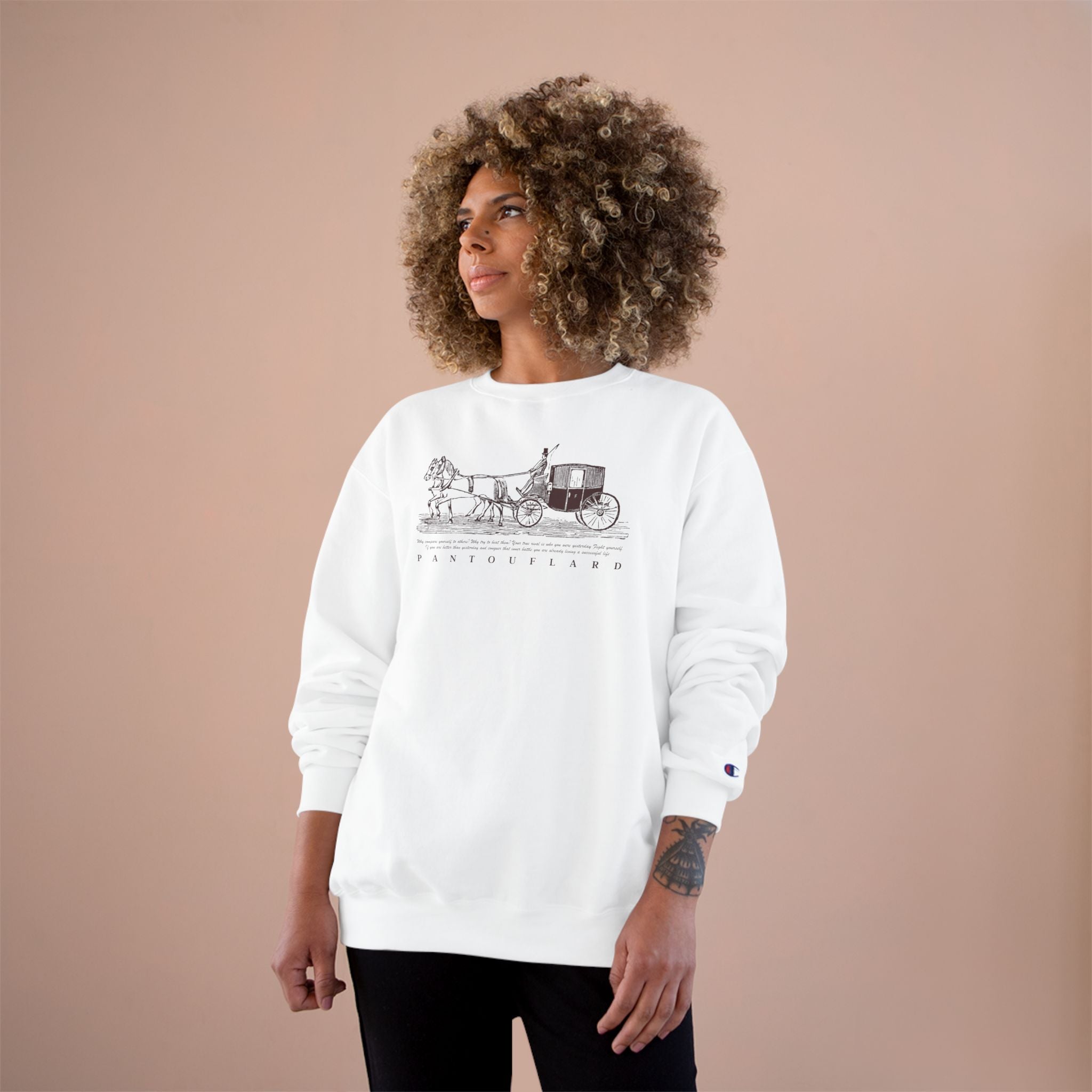 Old Money Equestrian Champion Crewneck - Royal Burgundy Carriage (Authentic Varsity Heritage)