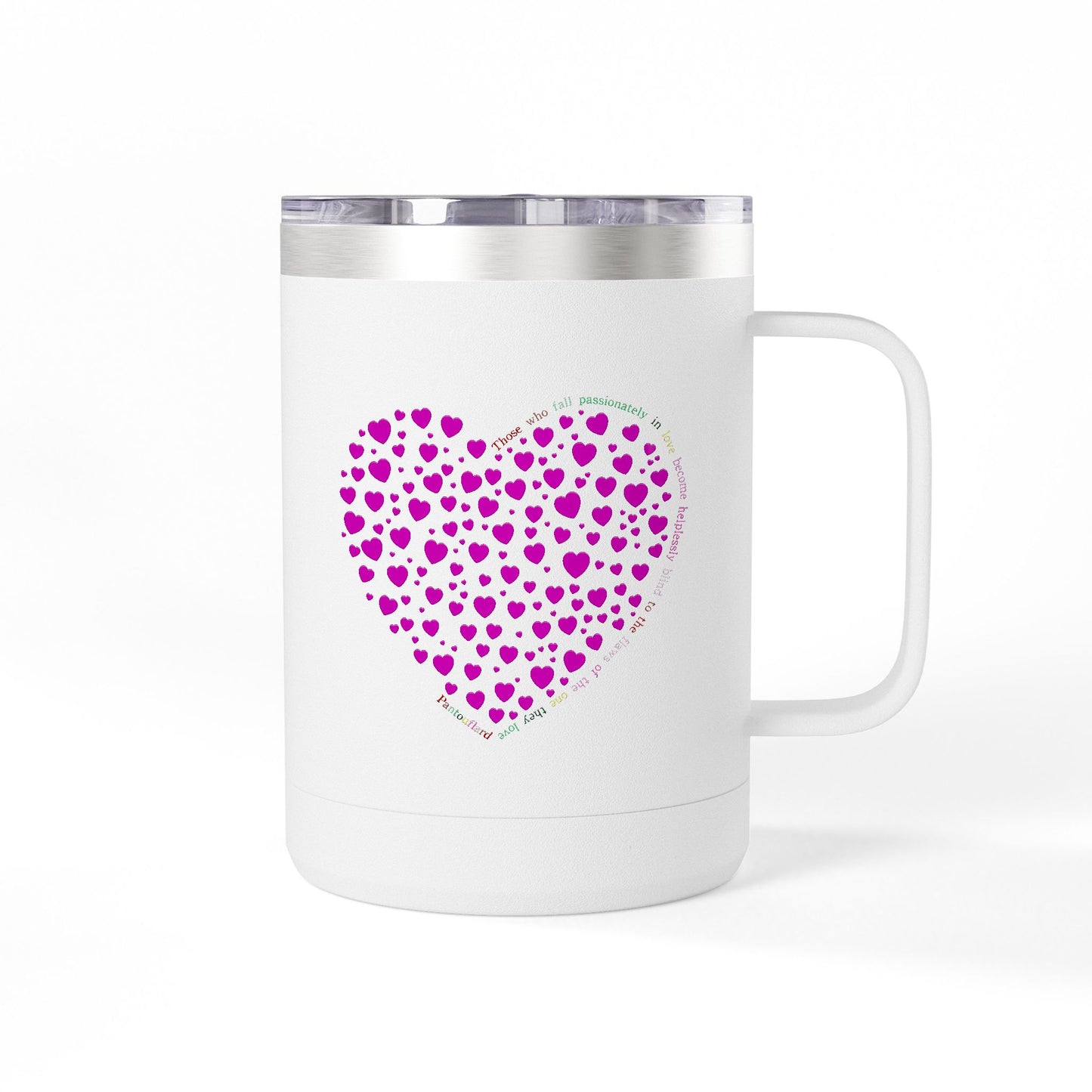 Pink Heart Coffee Mug Tumbler, Personalized Mug