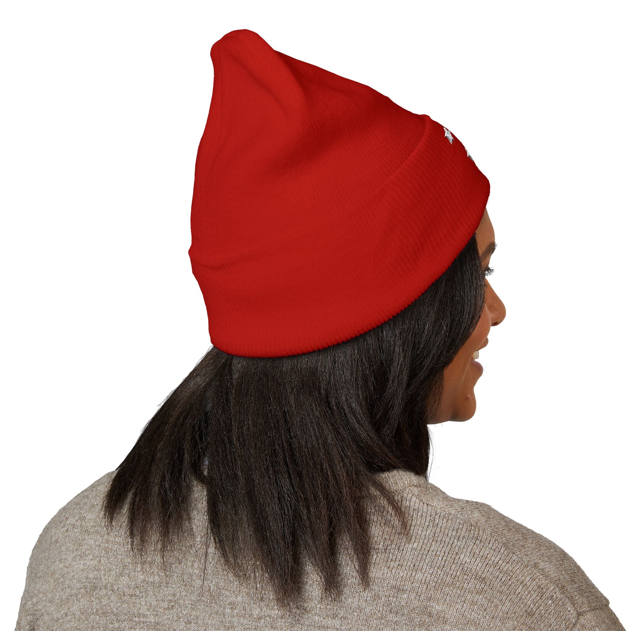 Unisex Cassiopeia Star Embroidered Acrylic Cuffed Beanie