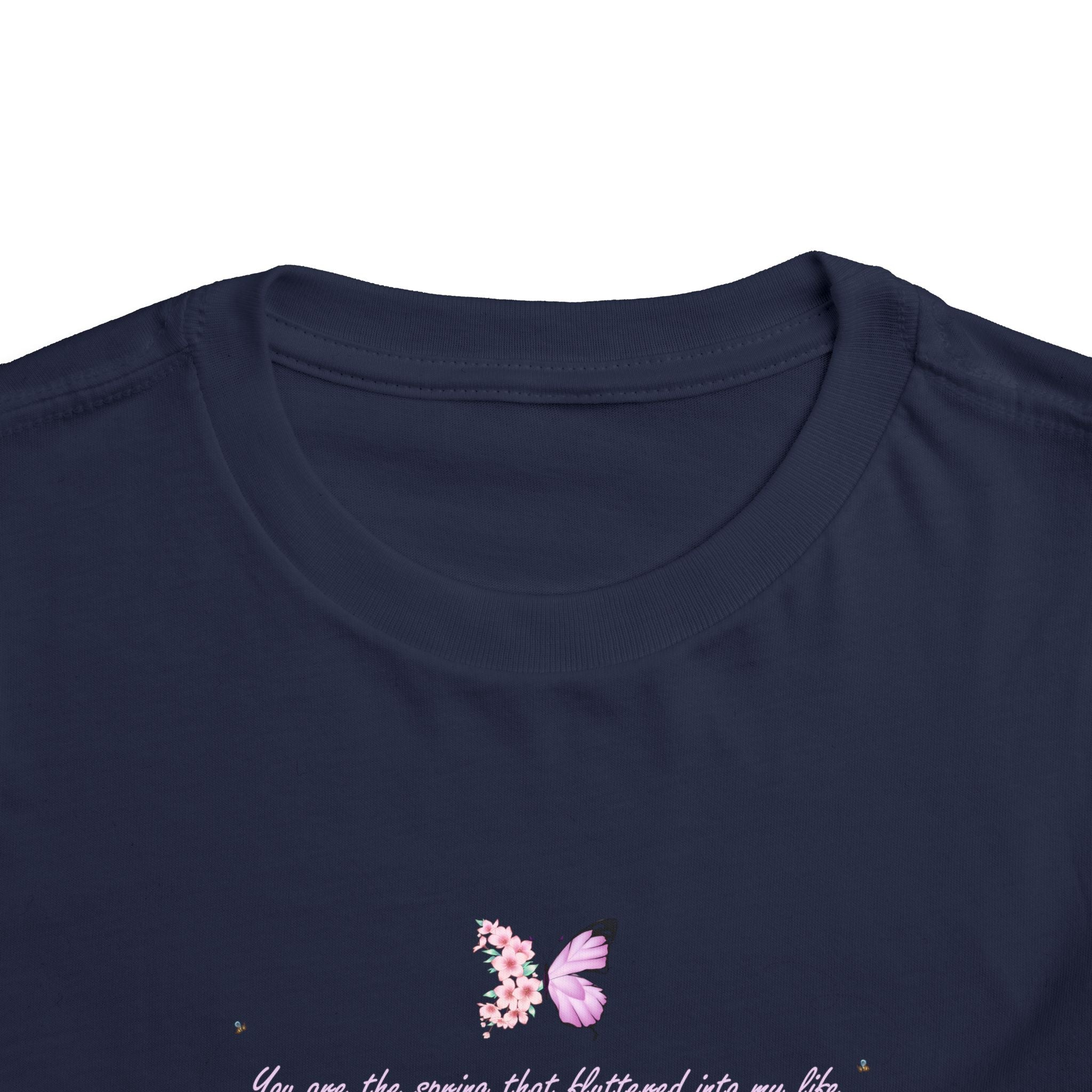 Toddler Yellow Floral Butterfly Spring Quote 100% Cotton Short Sleeve Tee