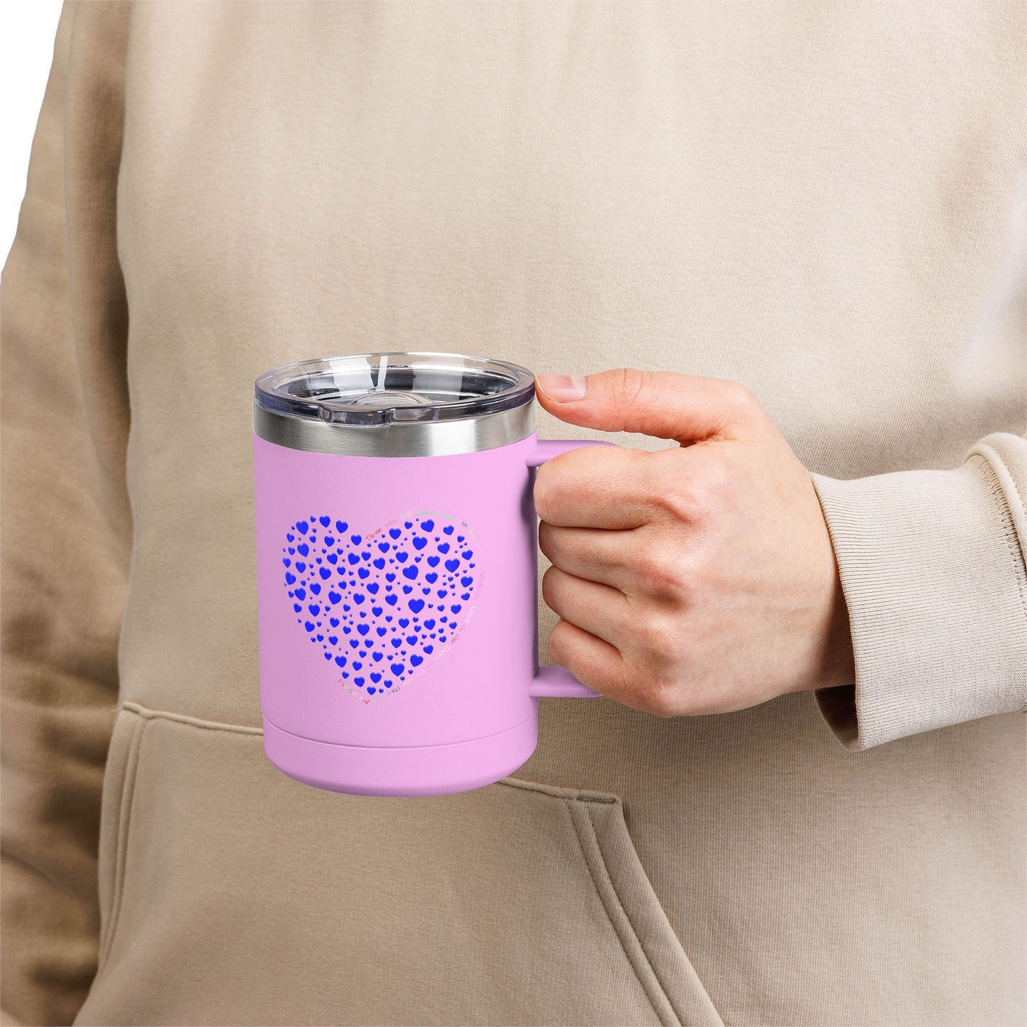 Blue Heart Coffee Mug Tumbler, Personalized Mug