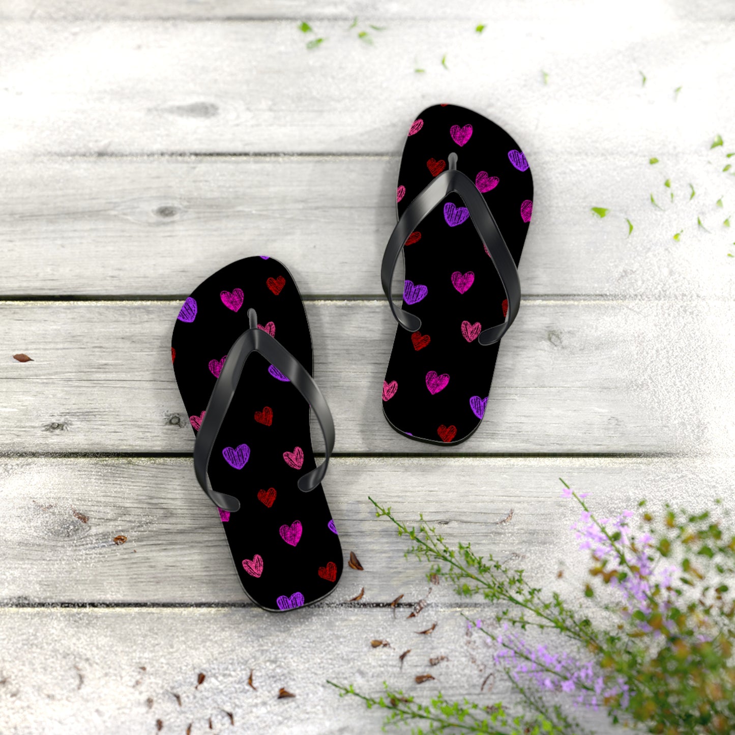 Heart Pattern Flip Flops | Cute Summer Sandals | Beach Footwear | Gift for Her | Valentine’s Day | Casual Summer Vibes | Fun Poolside