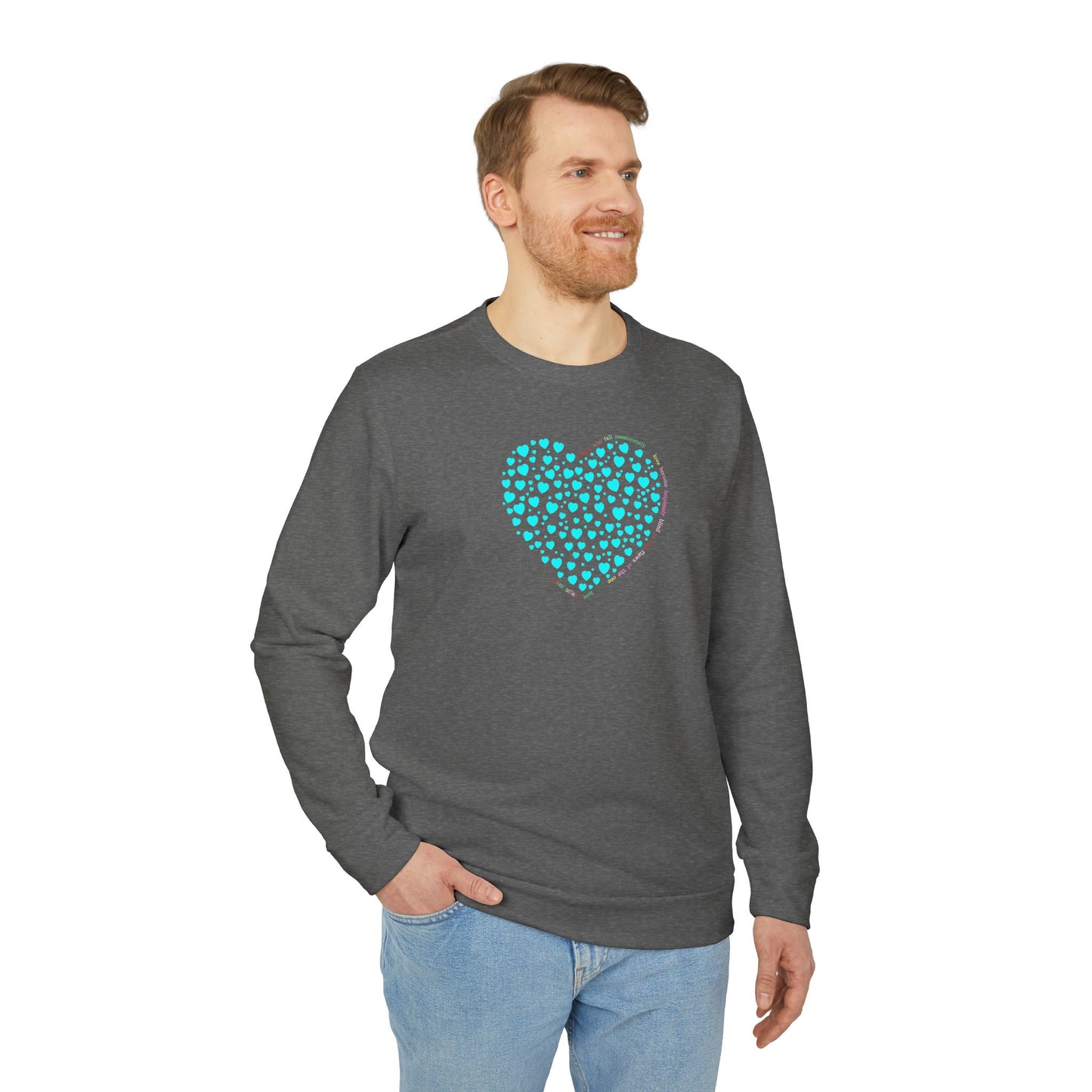 Adidas Unisex  Crewneck Sweatshirt with Mint Heart Design