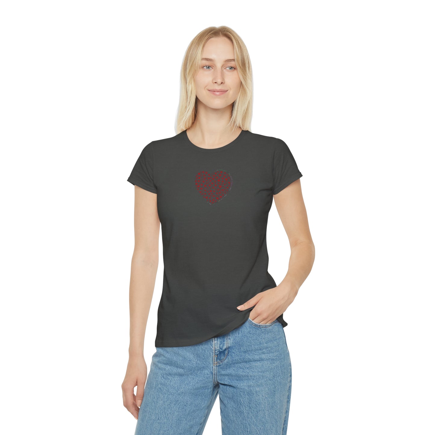 Slim fit Women's T-Shirt (Red Heart)