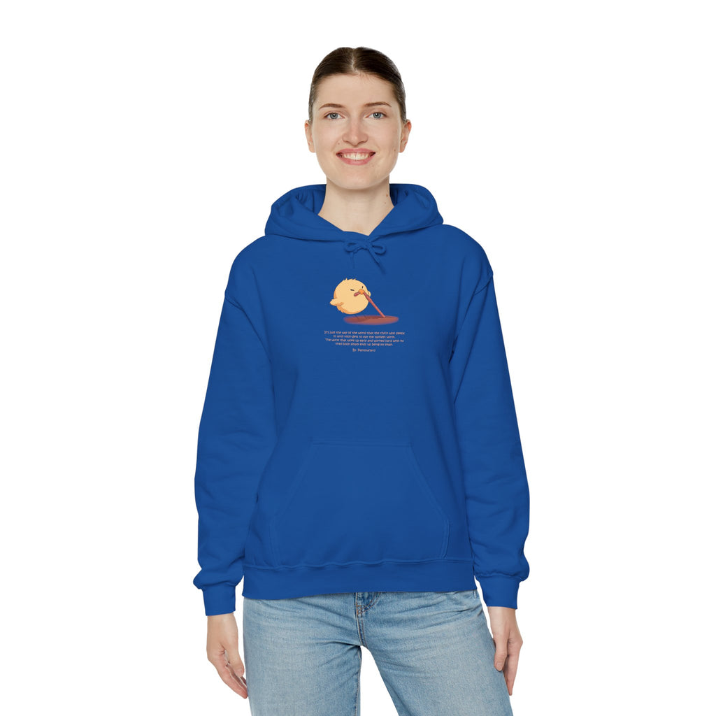 Kitsch Kawaii Chick & Worm Graphic Hoodie - The Quiet Victory (Aesthetic Streetwear Fleece)