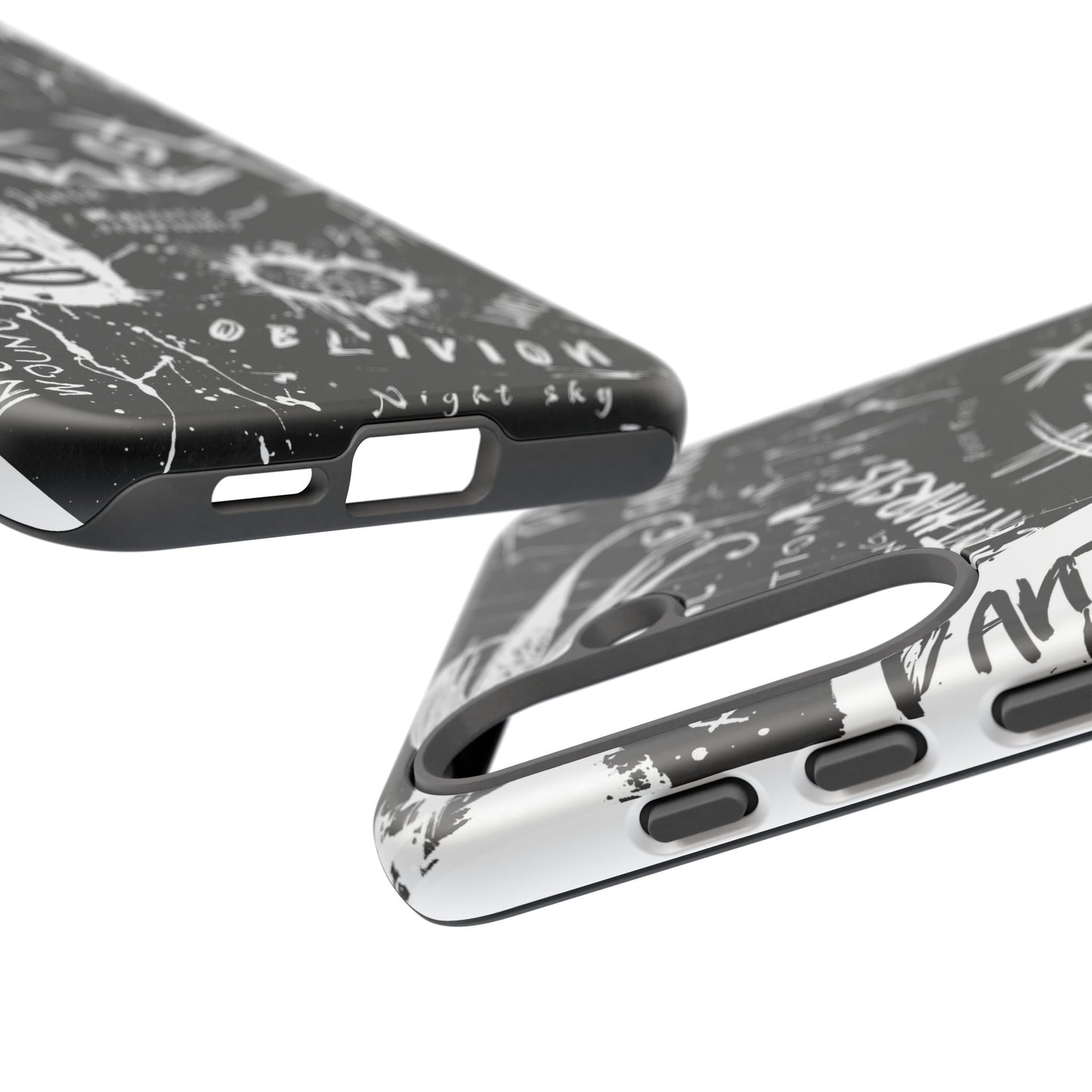 Fundas resistentes: funda atrevida para iPhone, Galaxy, Google Pixel, diseño de grafiti negro, estética urbana, regalo para amantes del arte, accesorios de teléfono modernos, estilo callejero
