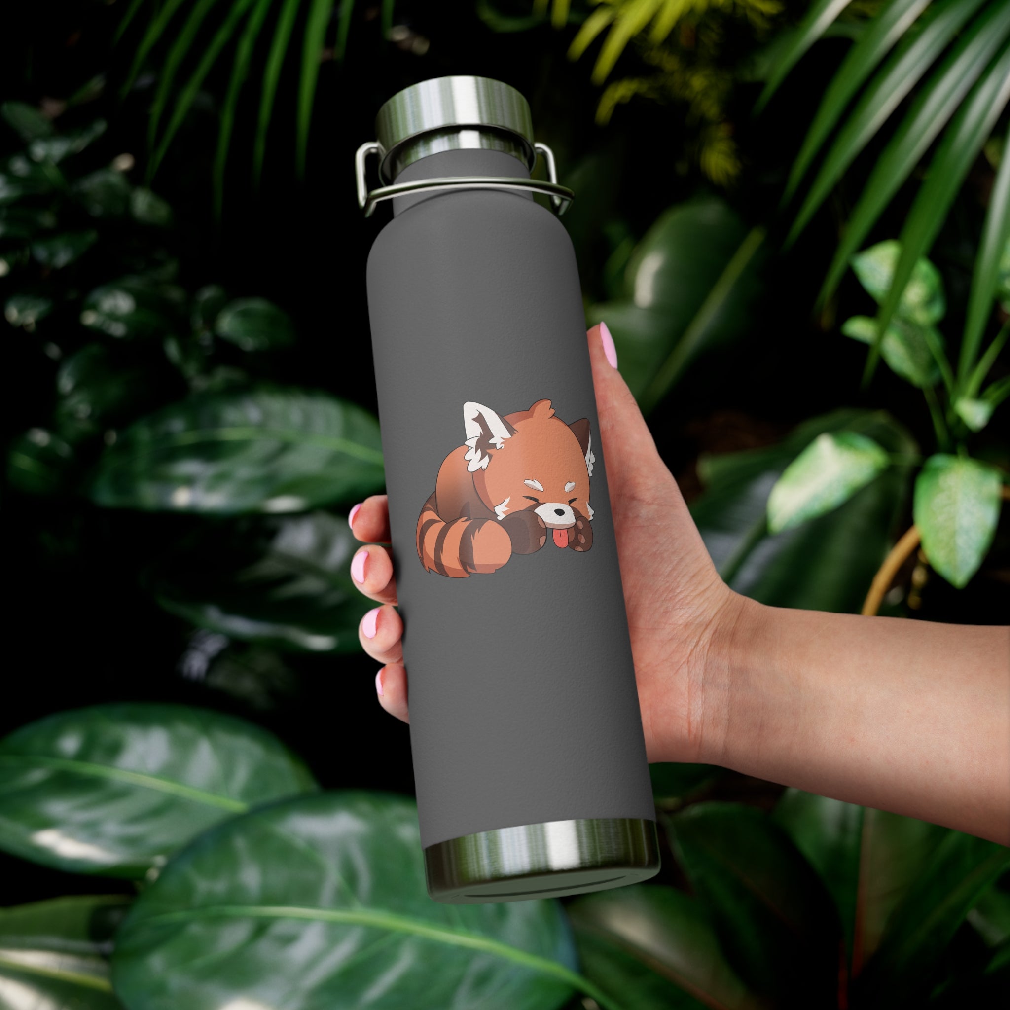 Orange Cute Sleeping Red Panda 22oz Copper Vacuum Insulated Bottle