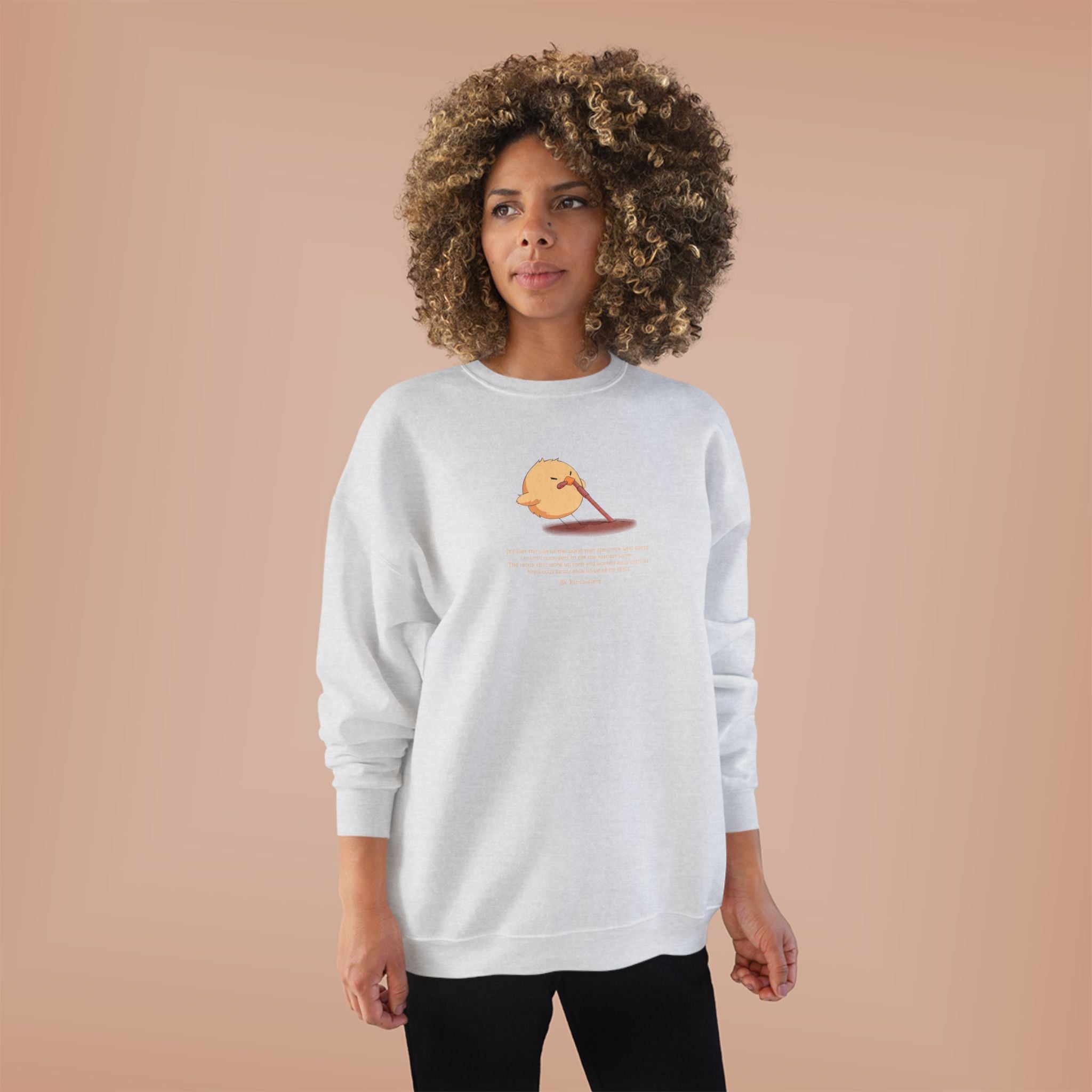 Funny Early Bird Parody Sweatshirt | "The Late Bird Gets The Feast" Sarcastic Quote | Hanes Soft Eco-Fleece Pullover (S-3XL)