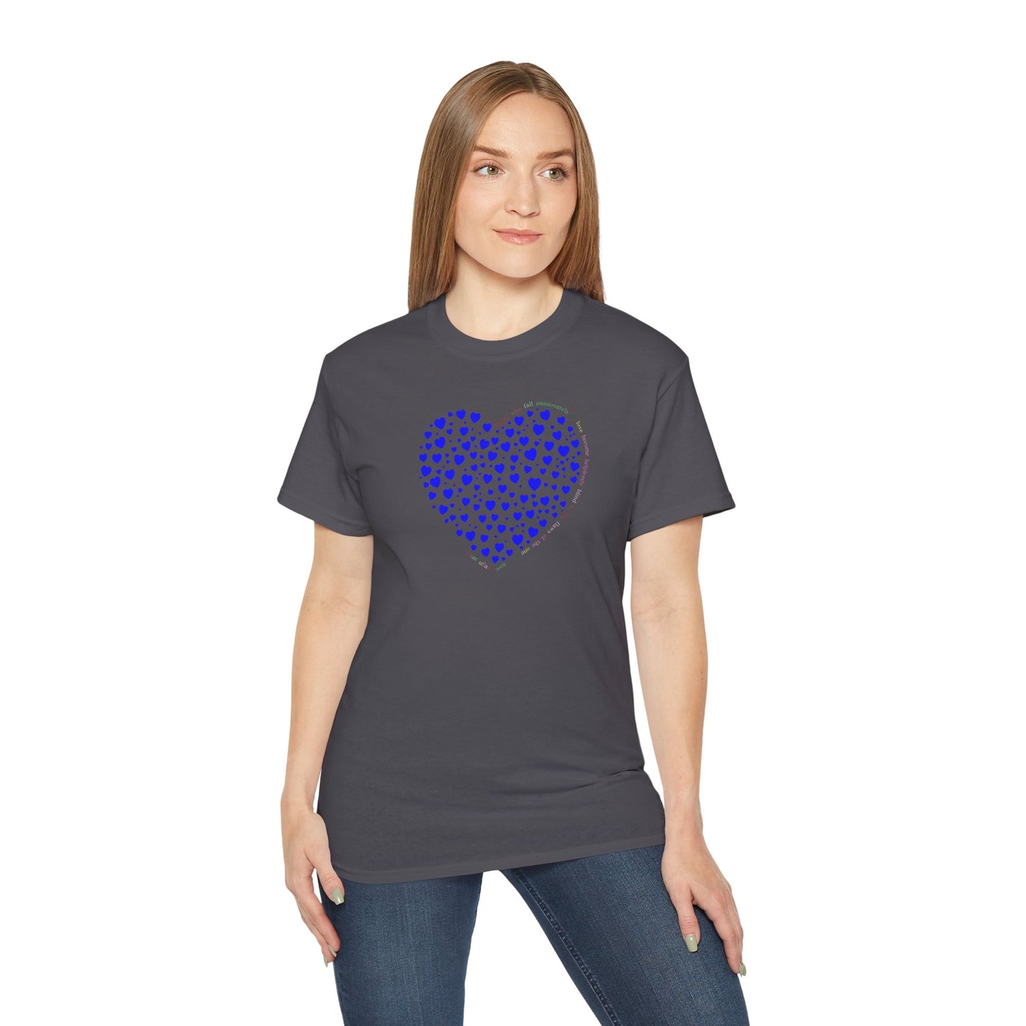 Blue Heart Unisex short sleeved T-shirt