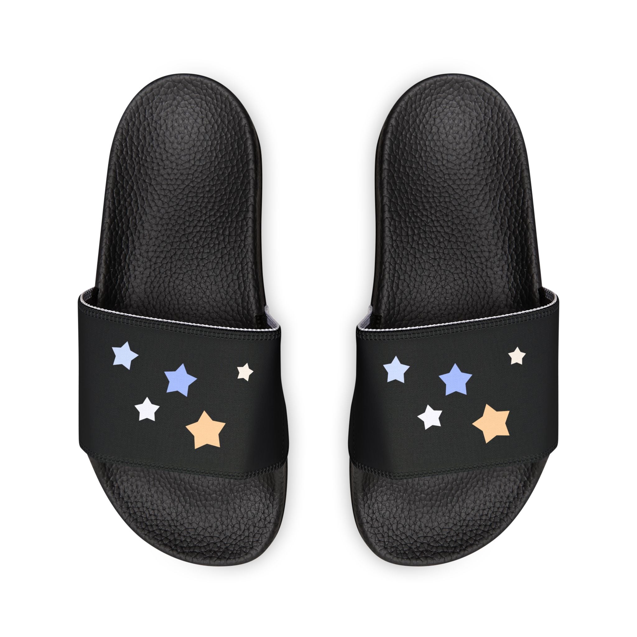 Men's Black and White Kitschy Cassiopeia Constellation Neoprene Blend Slide Sandals