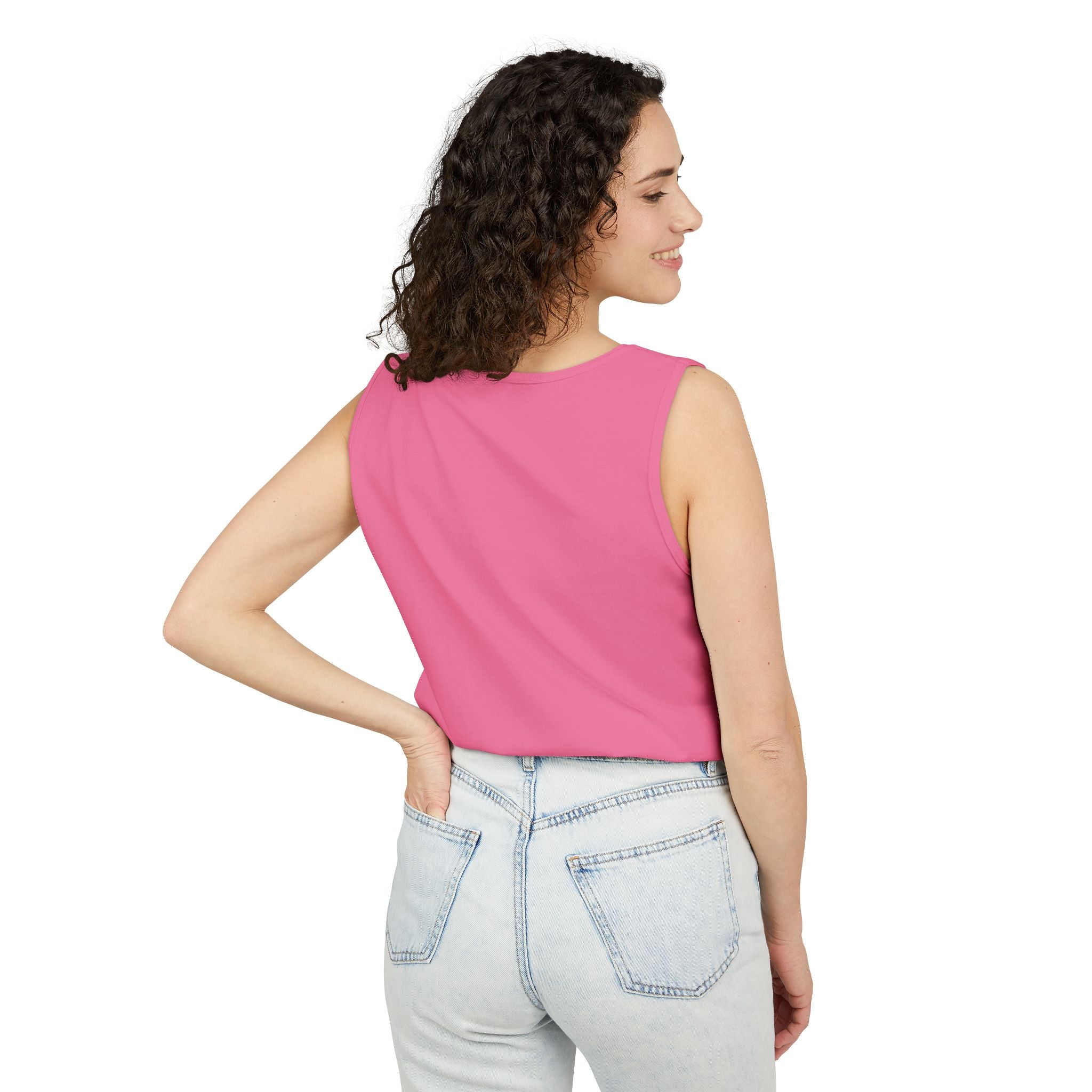 Unisex Brick Red Pantouflard Carriage Cotton Garment-Dyed Tank Top