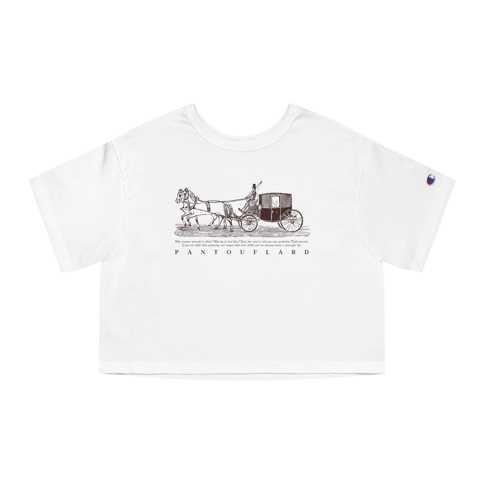 Old Money Equestrian Cropped Tee - The Timeless Carriage I (Champion Heritage T453W)