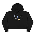 Women's Cassiopeia Constellation Graphic Fleece Crop Hoodie - W-Shape Raw Hem Pullover