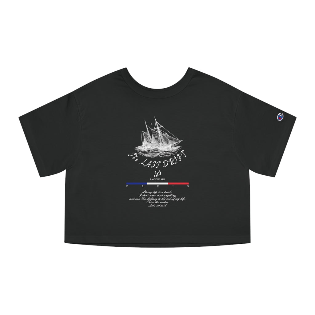 Old Money Nautical Champion Cropped Tee - The Last Drift II (Paris Aesthetic Heritage Shirt)
