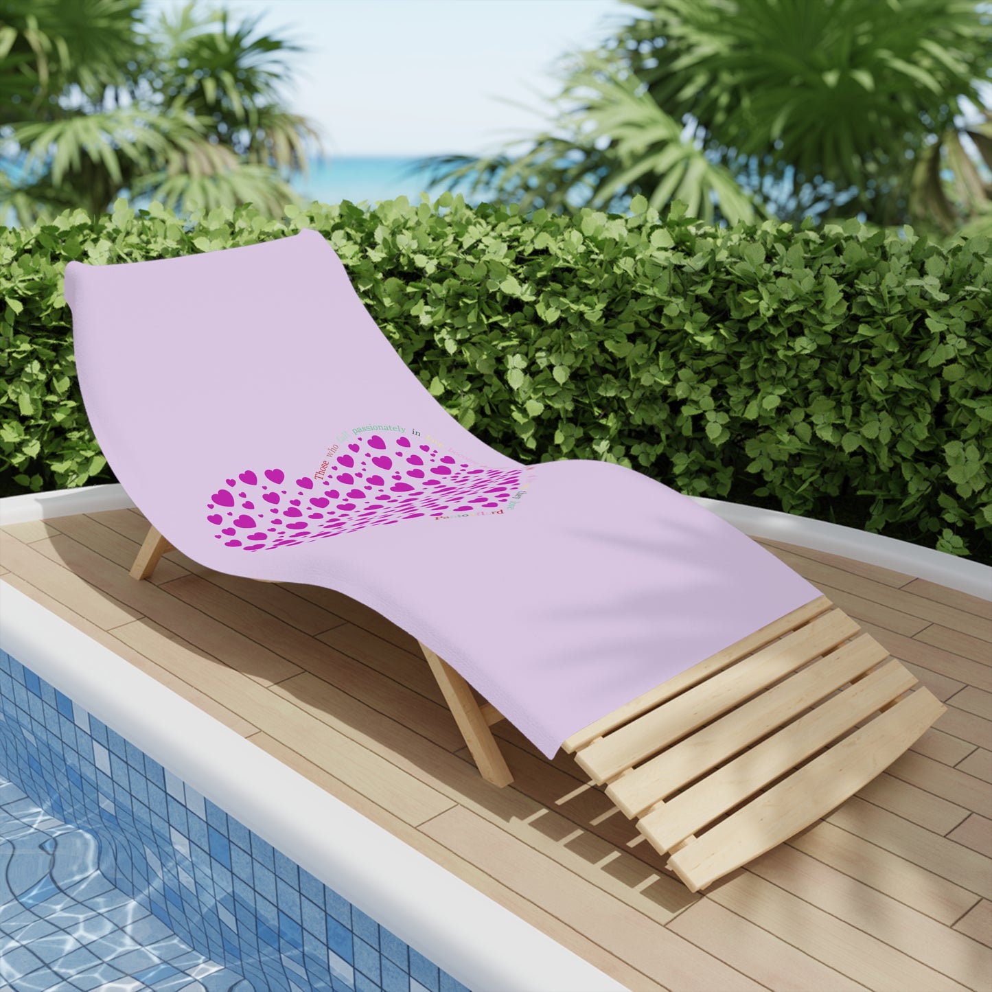 Beach Towels with Pink Heart Design , Cute Summer Accessories, Beach Day Essentials