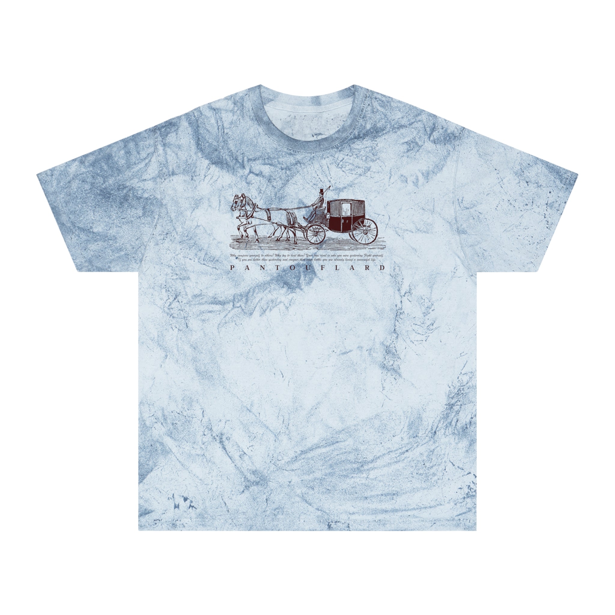 Unisex Grey Color Blast Vintage Carriage Graphic 100% Cotton T-Shirt