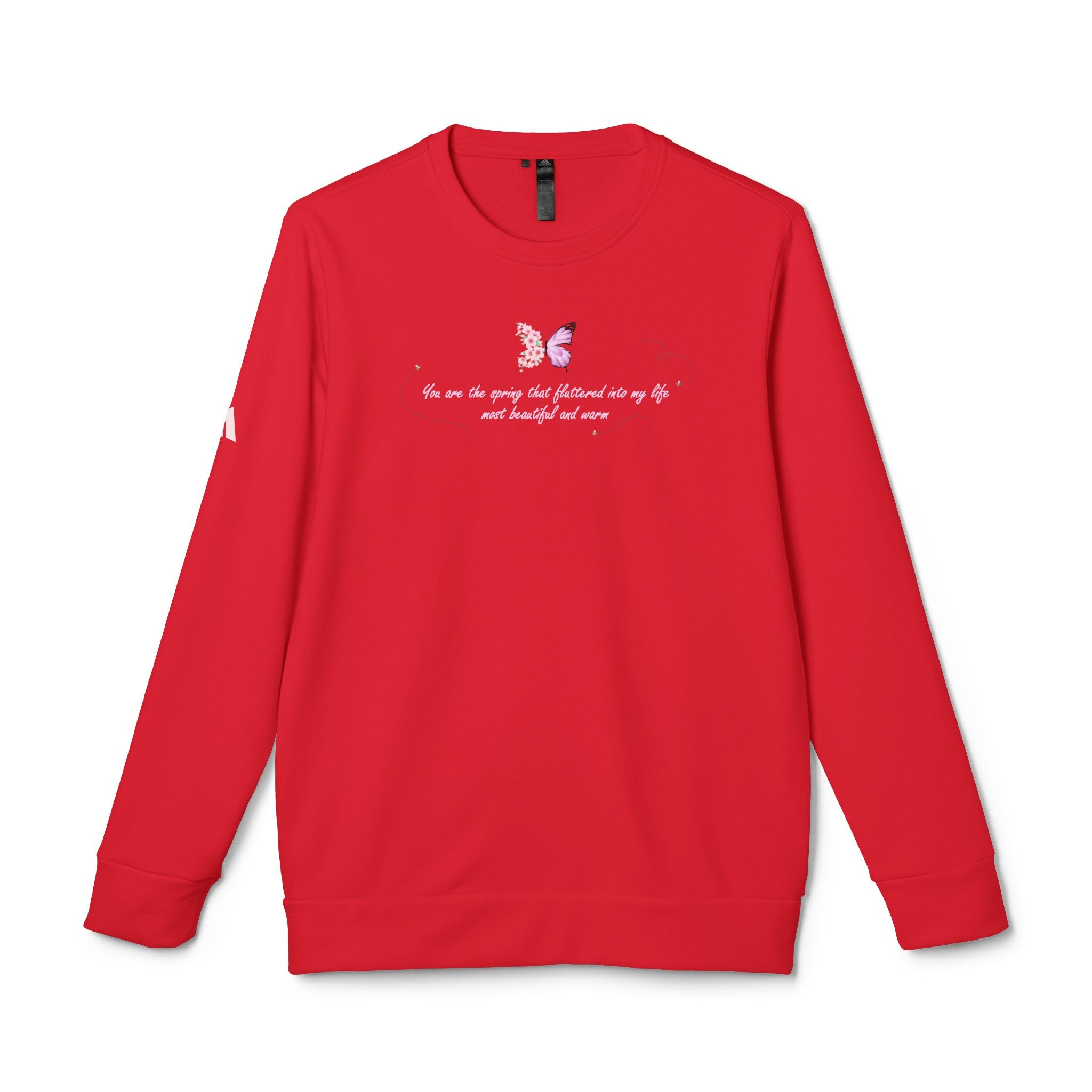 Unisex Navy Blue Floral Butterfly Spring Quote BCI Cotton Adidas Sweatshirt