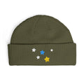 Pastel Lime color Kitschy Cassiopeia Constellation 100% Acrylic Cuff Beanie