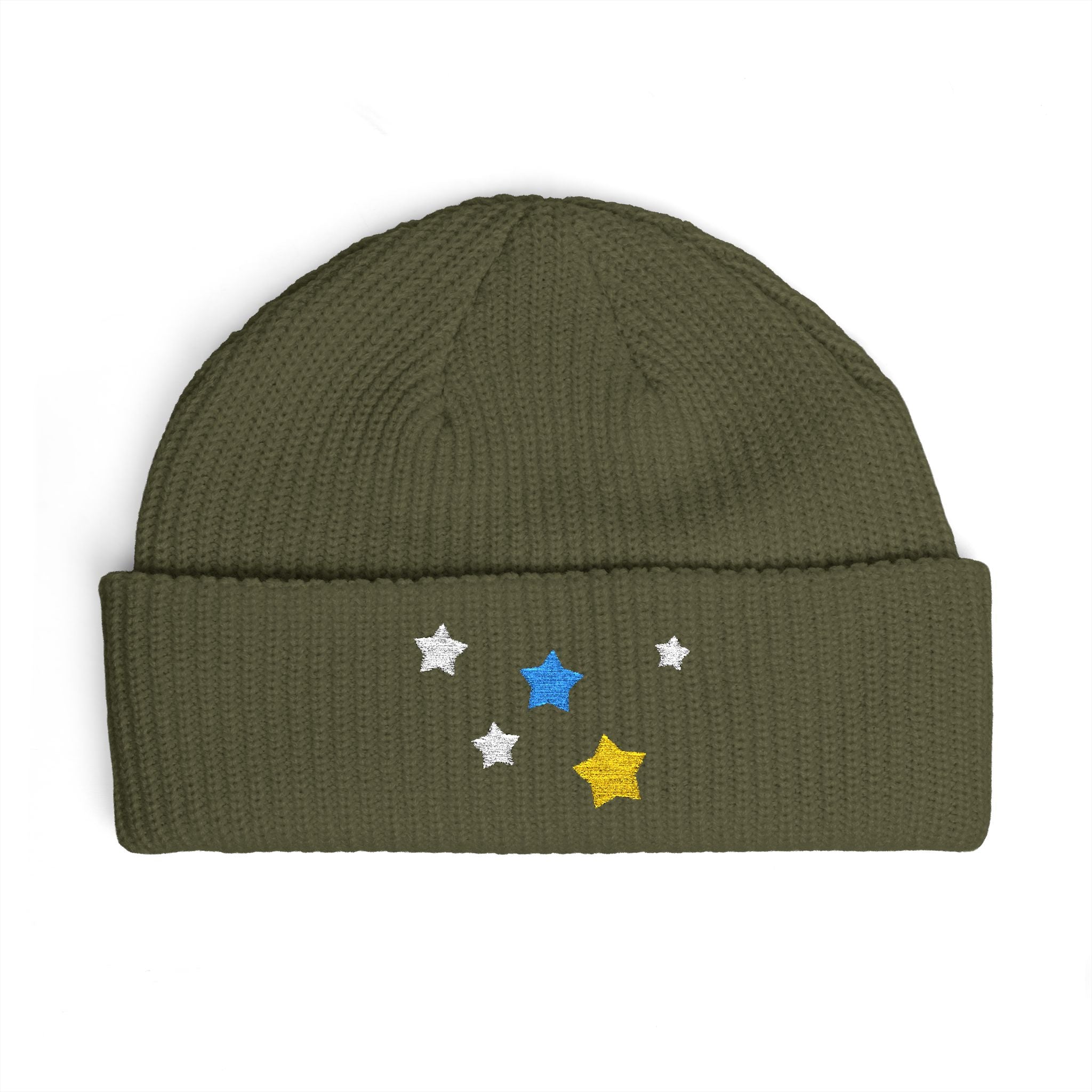 Pastel Lime color Kitschy Cassiopeia Constellation 100% Acrylic Cuff Beanie