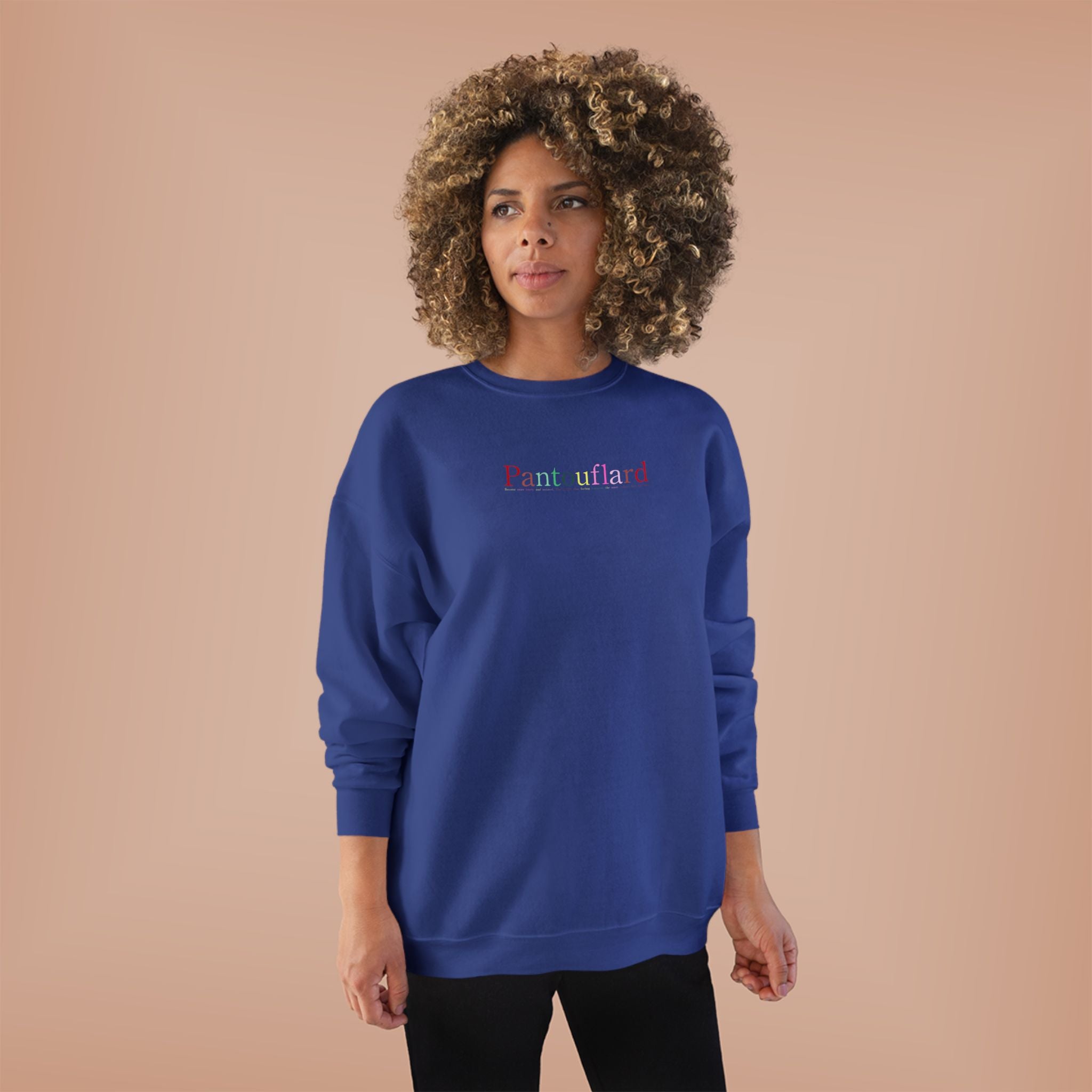 Sustainable Pantouflard Logo Crewneck - Hanes EcoSmart Fleece Sweatshirt (Essential Streetwear)