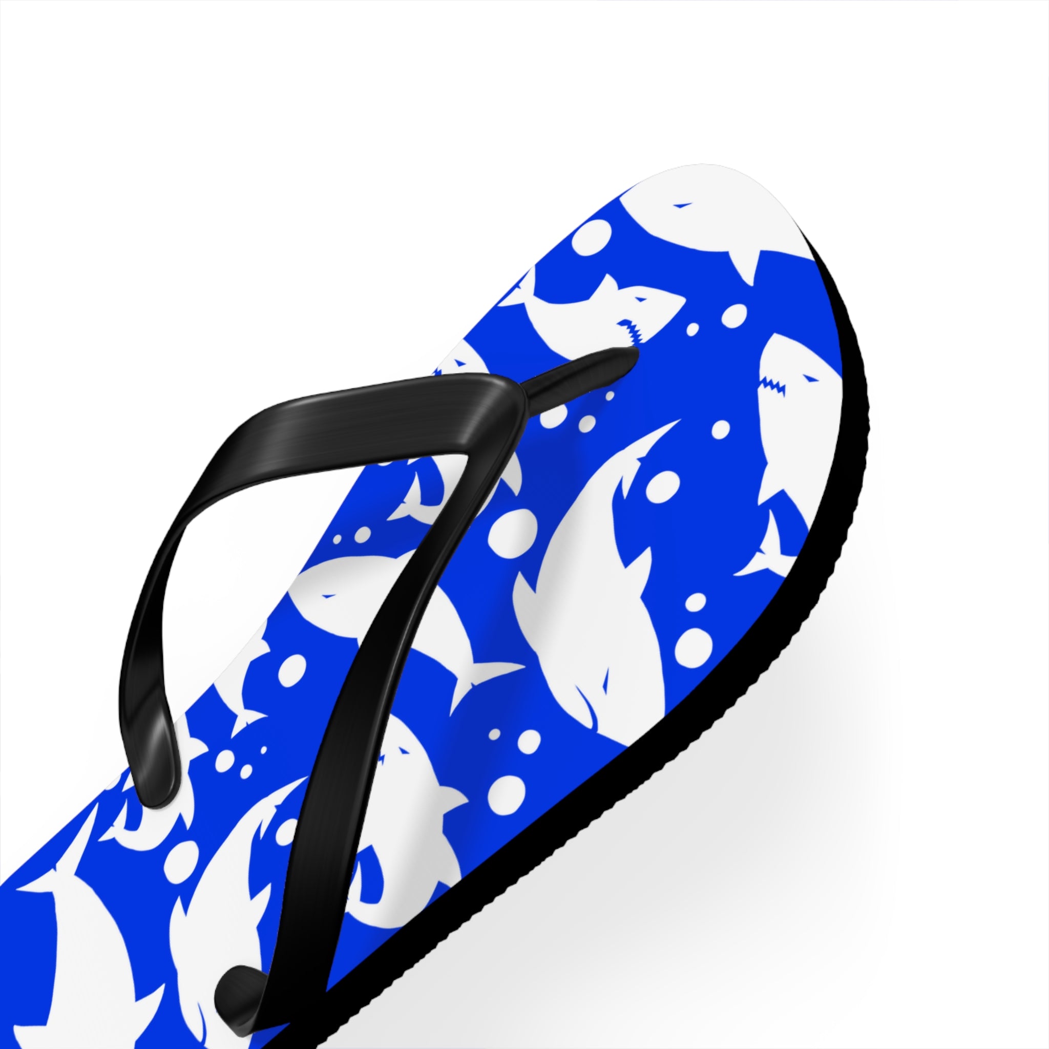 Unisex Royal Blue Shark Silhouette Pattern EVA Polyester Flip Flops