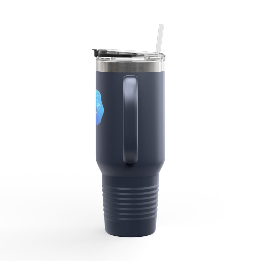 Navy Blue Cute Swimming Stingray 40oz Stainless Steel Insulated Travel Mug
