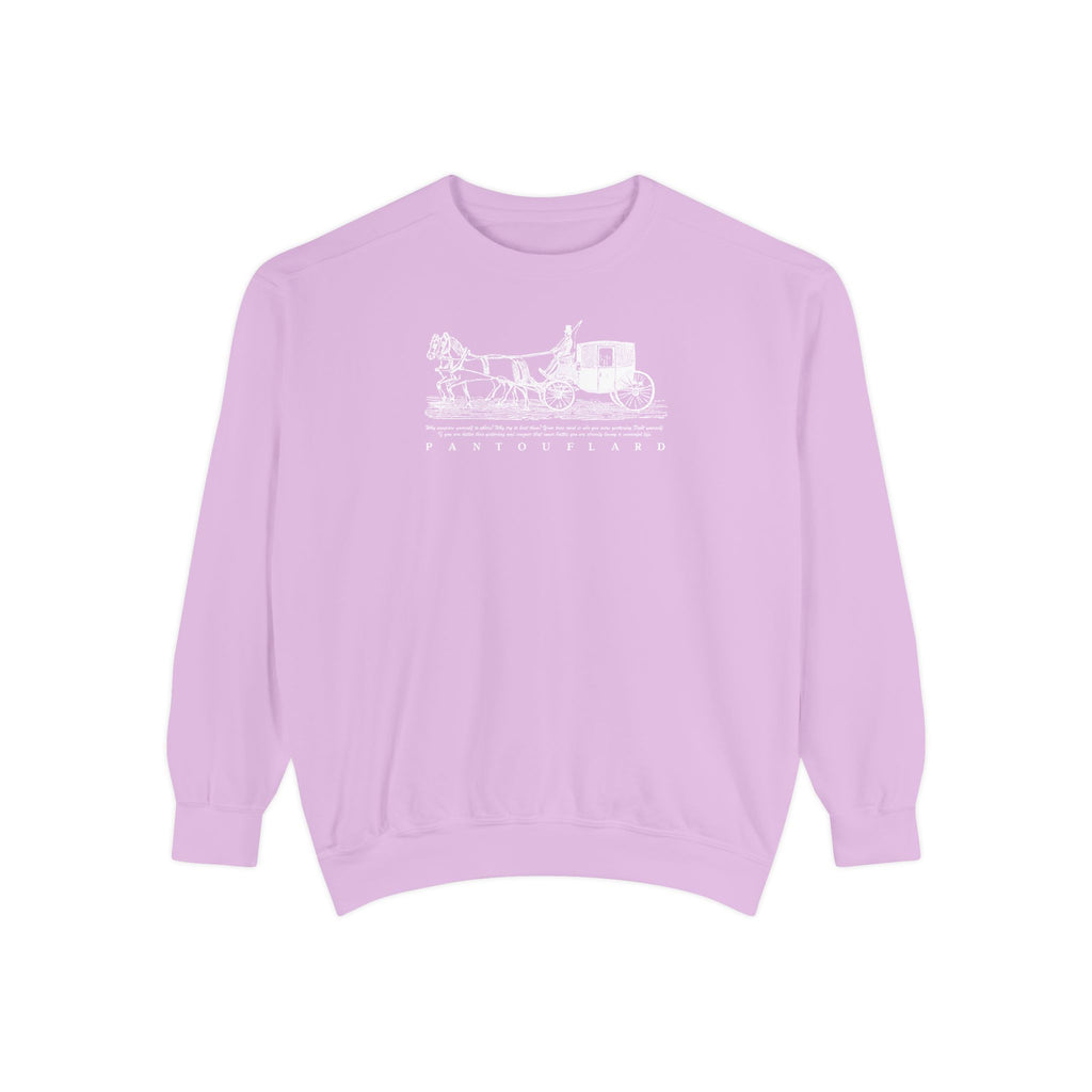 Unisex Navy Vintage Carriage Graphic Cotton Blend Sweatshirt