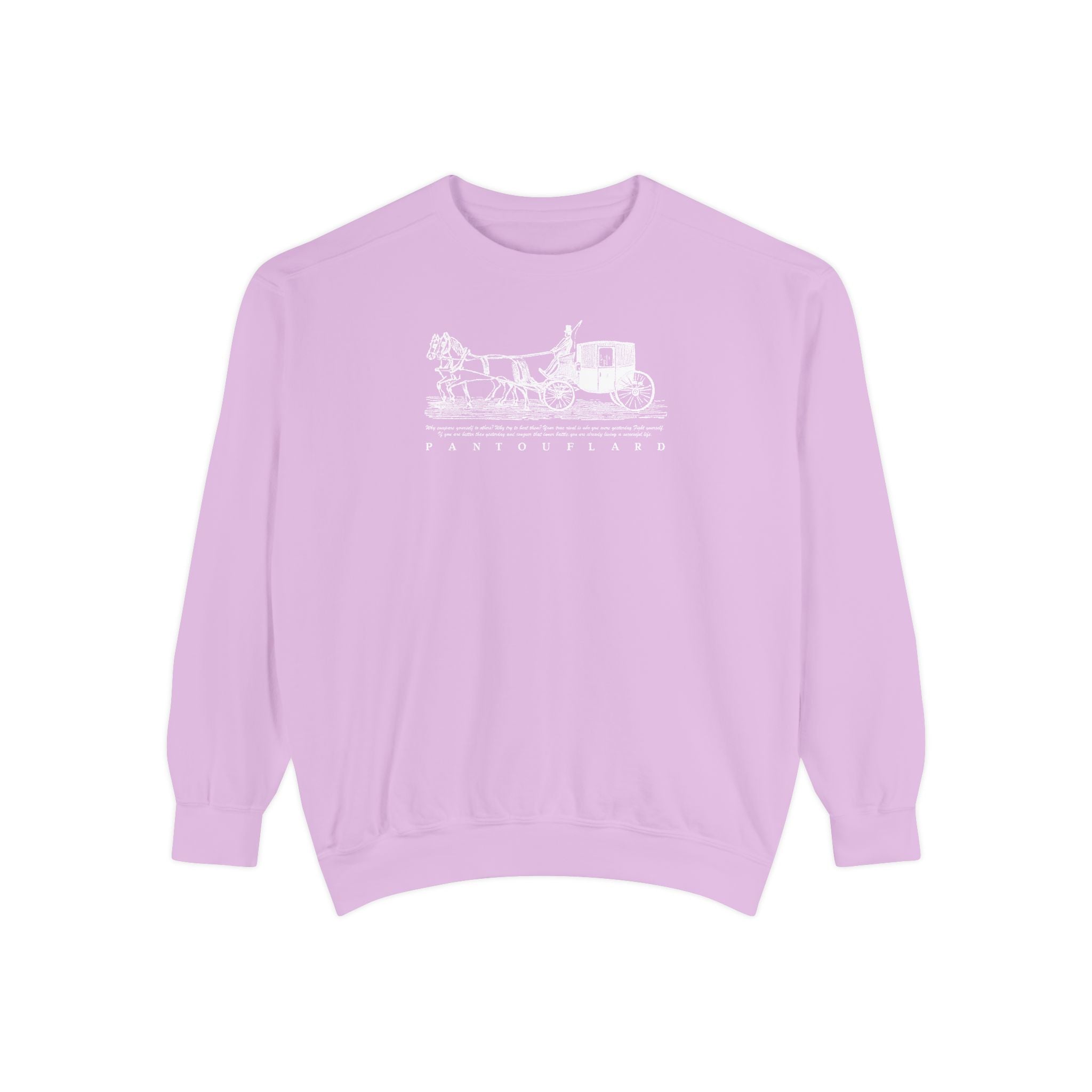 Unisex Navy Vintage Carriage Graphic Cotton Blend Sweatshirt