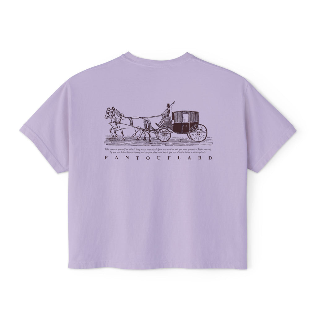 Women's White Pantouflard Carriage Cotton Boxy Tee