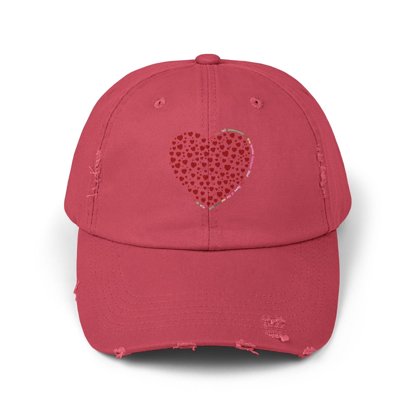 Distressed Red Heart Cap, Casual Hat