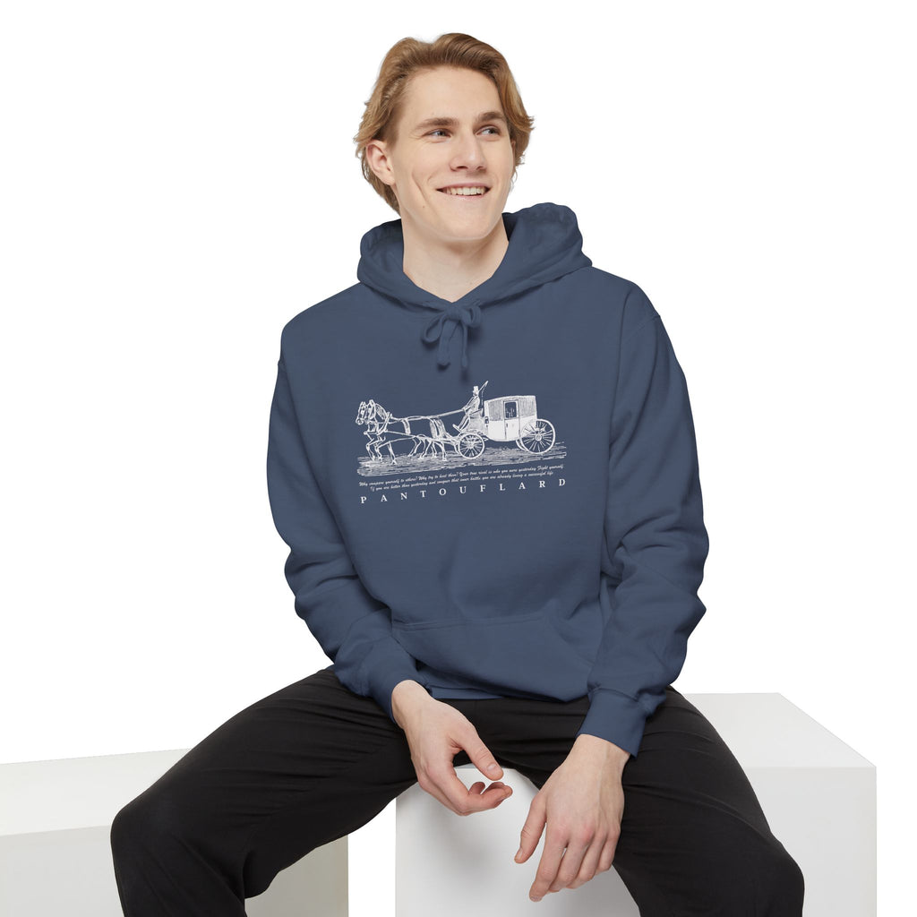Old Money Equestrian Heritage Hoodie - The Heritage Carriage II (Premium Garment-Dyed Heavyweight Fleece)