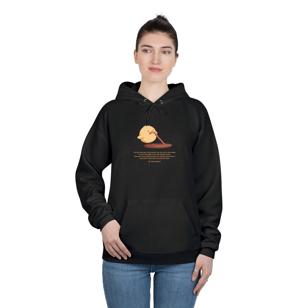 Unisex Light Blue Pantouflard Chick Cotton Blend Pullover Hoodie
