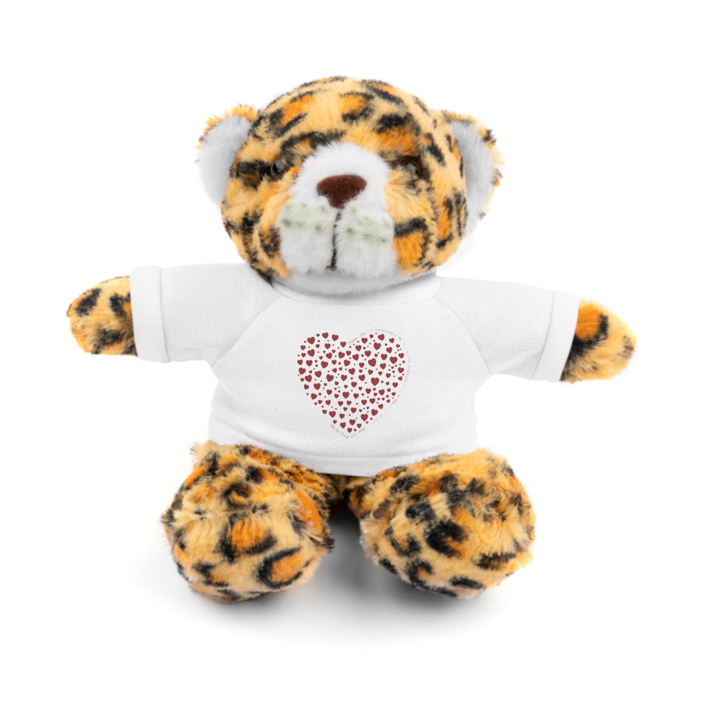 Personalized Stuffed Animal with Red Heart T-Shirt