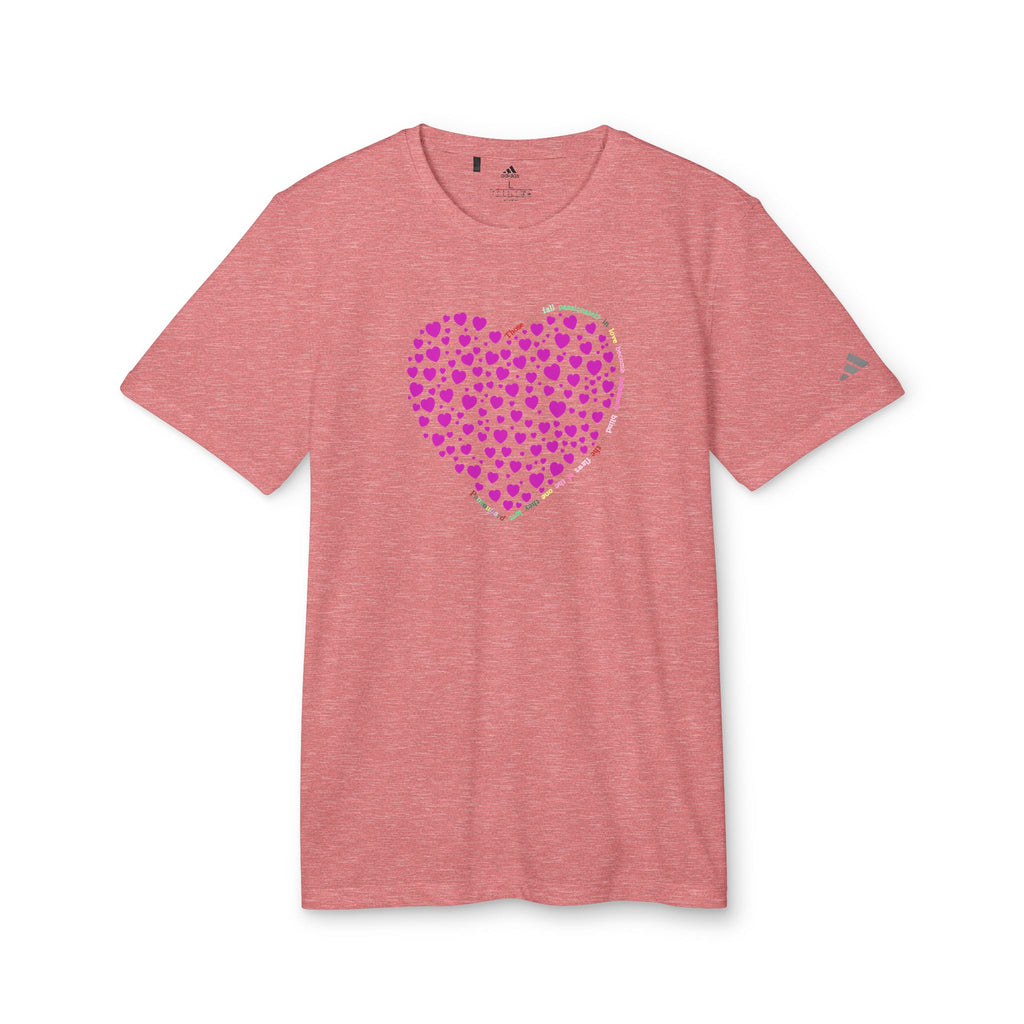 Camiseta Deportiva Unisex Adidas® con Diseño de Corazón Rosa