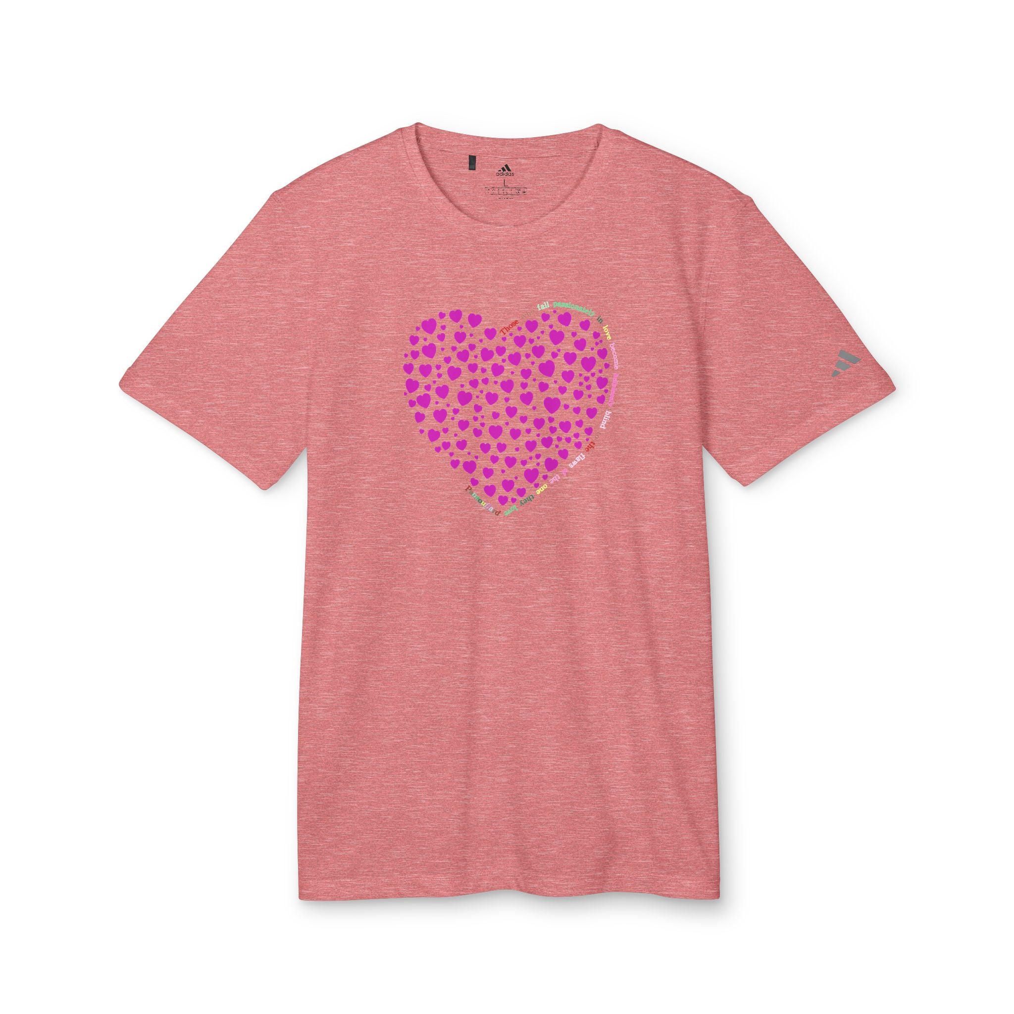 Camiseta Deportiva Unisex Adidas® con Diseño de Corazón Rosa
