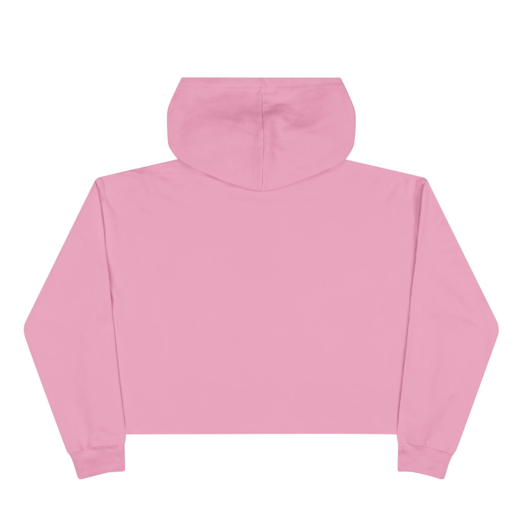 Women's Peach Floral Butterfly Spring Quote Cotton Blend Crop Hoodie