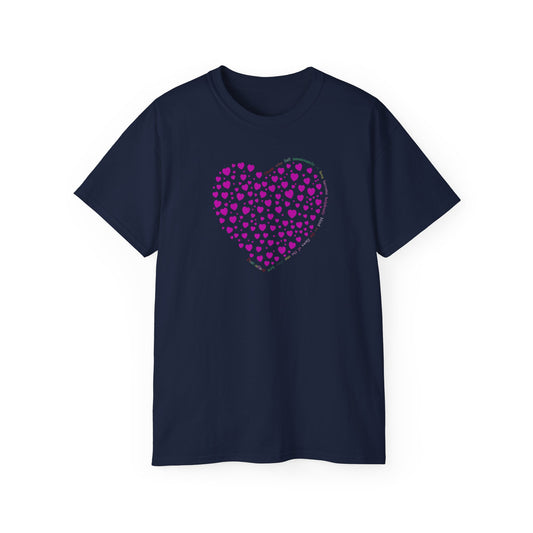 Pink Heart Unisex short sleeved T-shirt