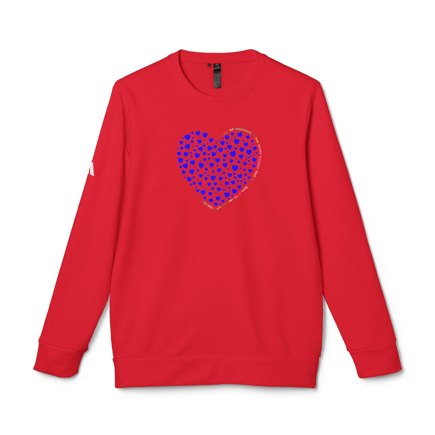 Adidas Unisex  Crewneck Sweatshirt with Blue Heart Design