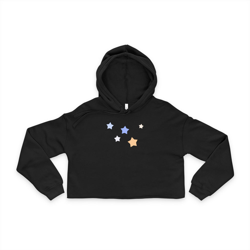 Women's Cassiopeia Constellation Graphic Cropped Hoodie - W-Shape Raw Hem Loungewear