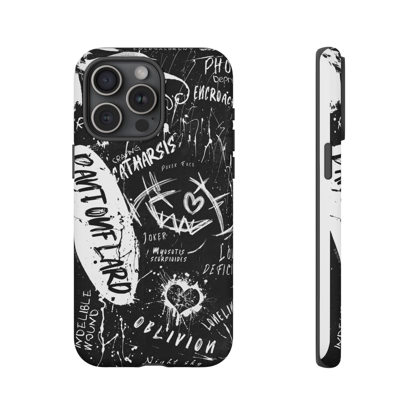 Fundas resistentes: funda atrevida para iPhone, Galaxy, Google Pixel, diseño de grafiti negro, estética urbana, regalo para amantes del arte, accesorios de teléfono modernos, estilo callejero