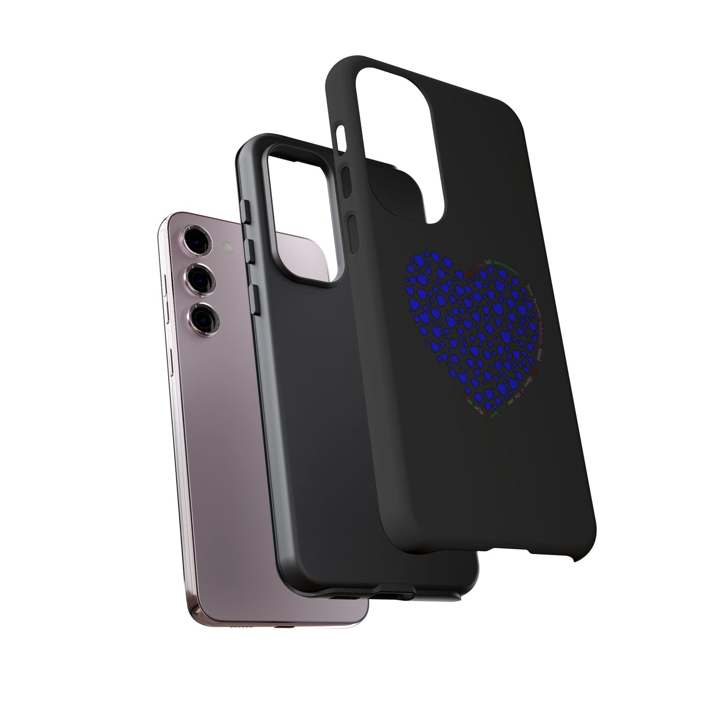 Fundas de corazón azul para teléfonos iPhone, Galaxy, Google Pixel (54 tipos)